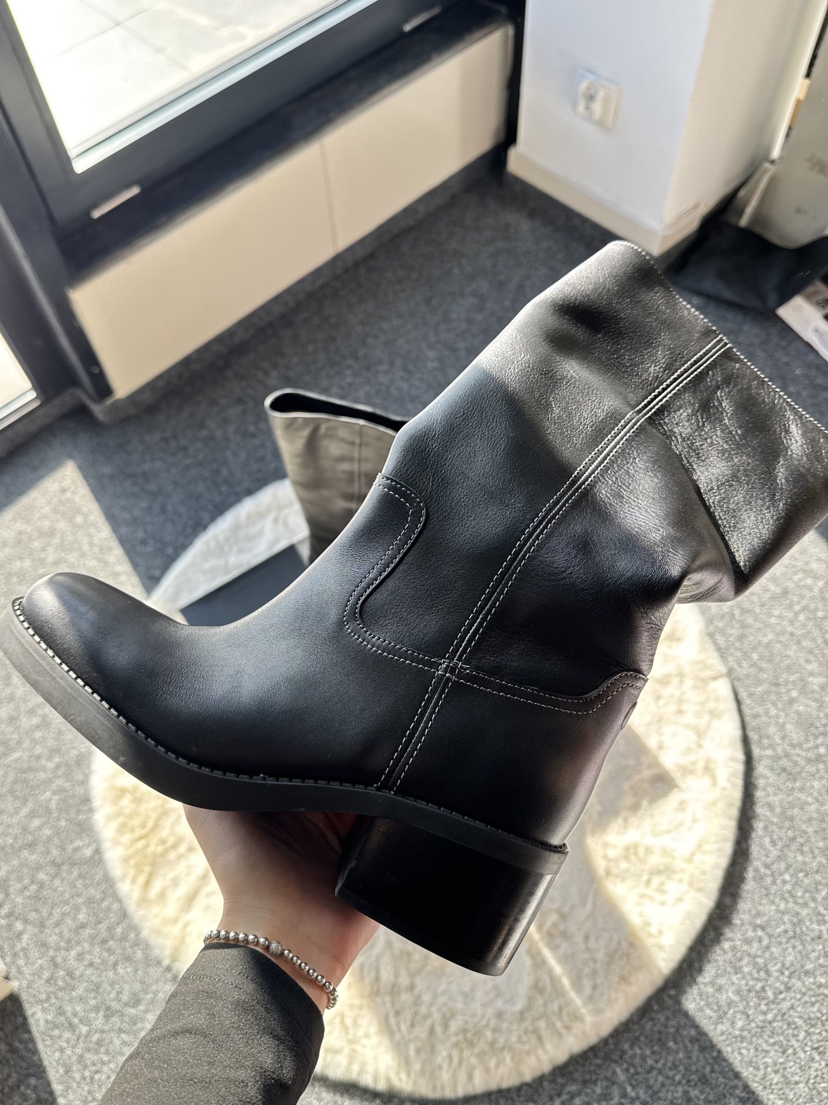 Coach Coach Black leather cowboy boots 40 Size US 9 / IT 39 - 4 Thumbnail