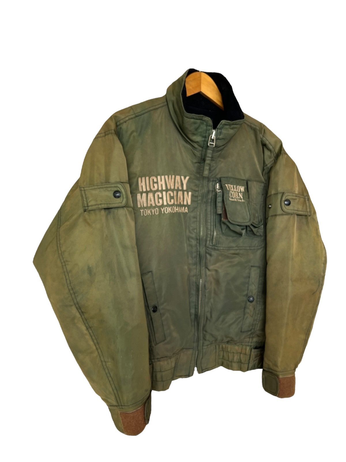 YELLOW CORN Vintage Yellow Corn Highway Magician Sunfaded Green Jacket Size US L / EU 52-54 / 3 - 4 Thumbnail