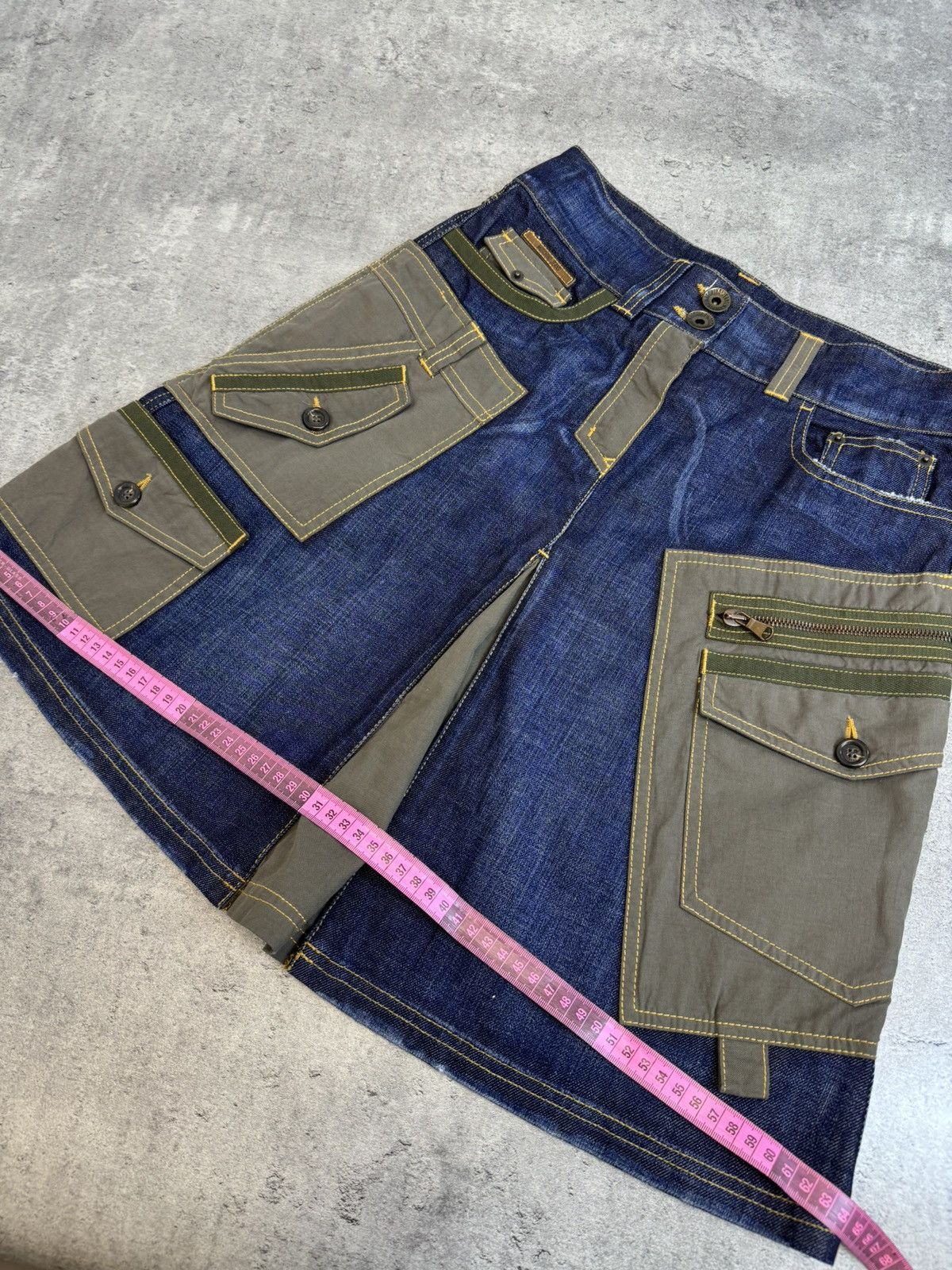 Moschino Moschino Jeans Cargo Utility Skirt Military Patchwork Denim Size 28" / US 6 / IT 42 - 12 Thumbnail