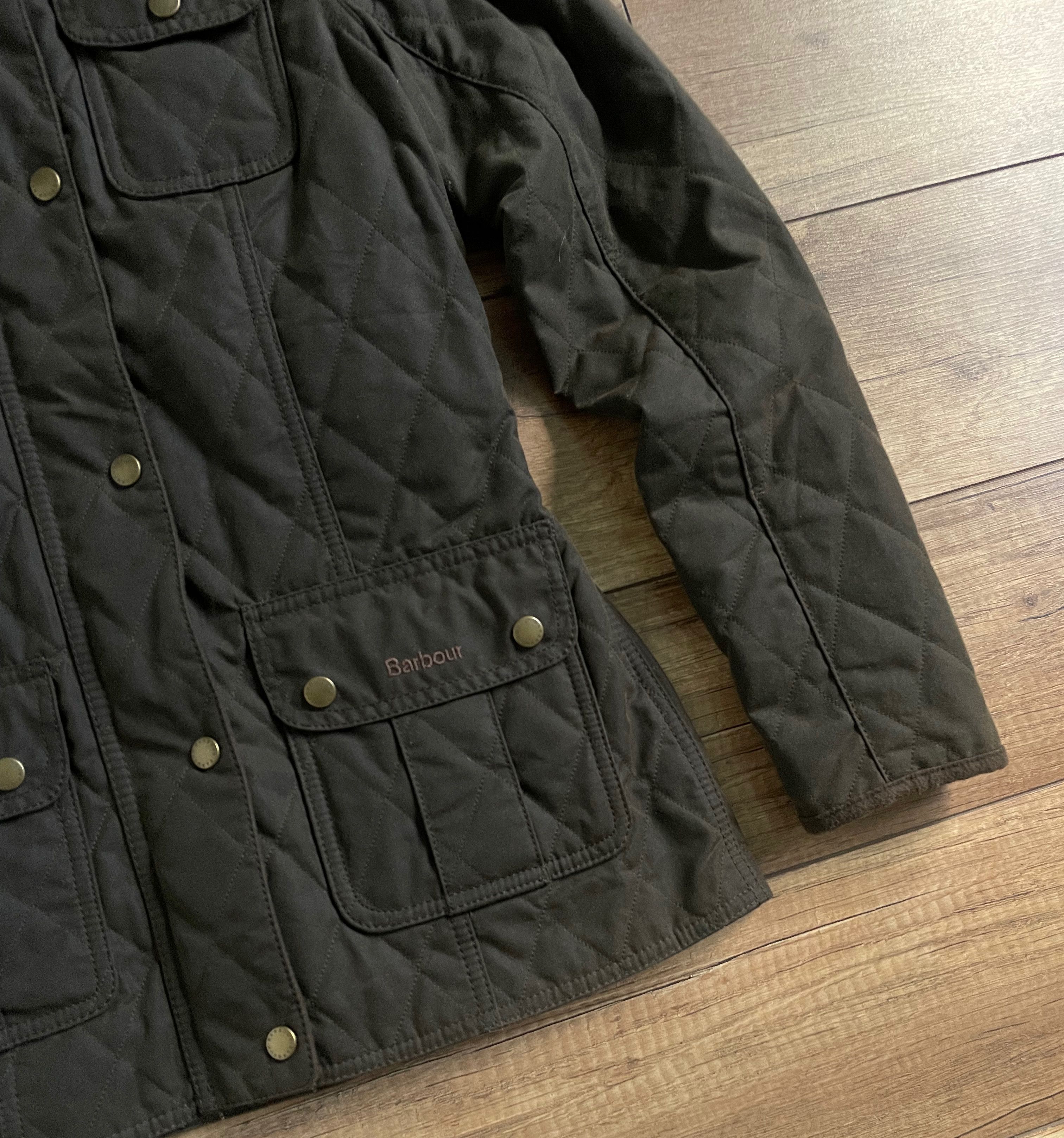 Barbour Barbour Womens Quilted Utility Waxed Olive Jacket Coat Size S / US 4 / IT 40 - 4 Thumbnail