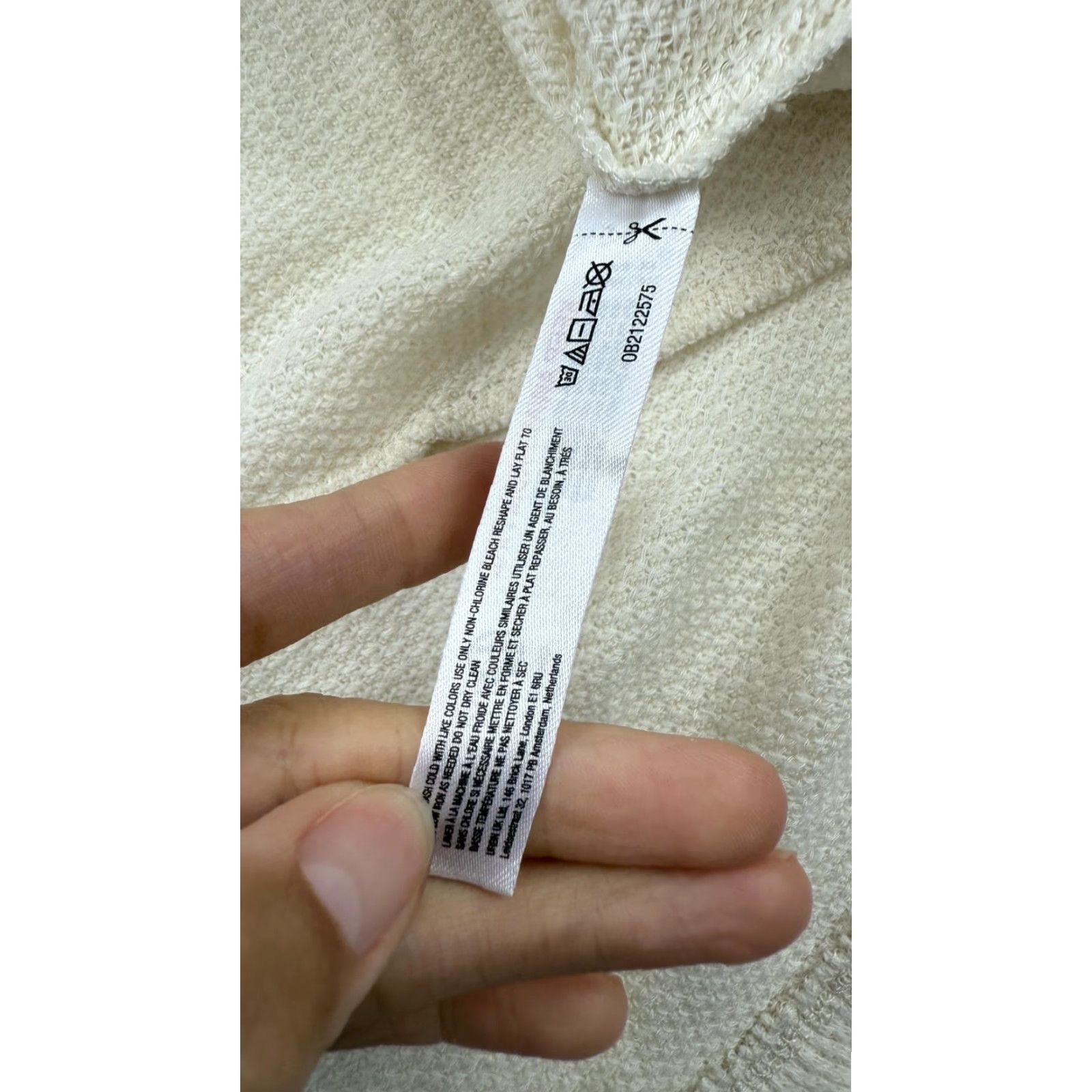 Vintage Out From Under Sweater Womens Small Ivory Waffle Knit Cropped Henley Long Sleeve Size S / US 4 / IT 40 - 5 Thumbnail