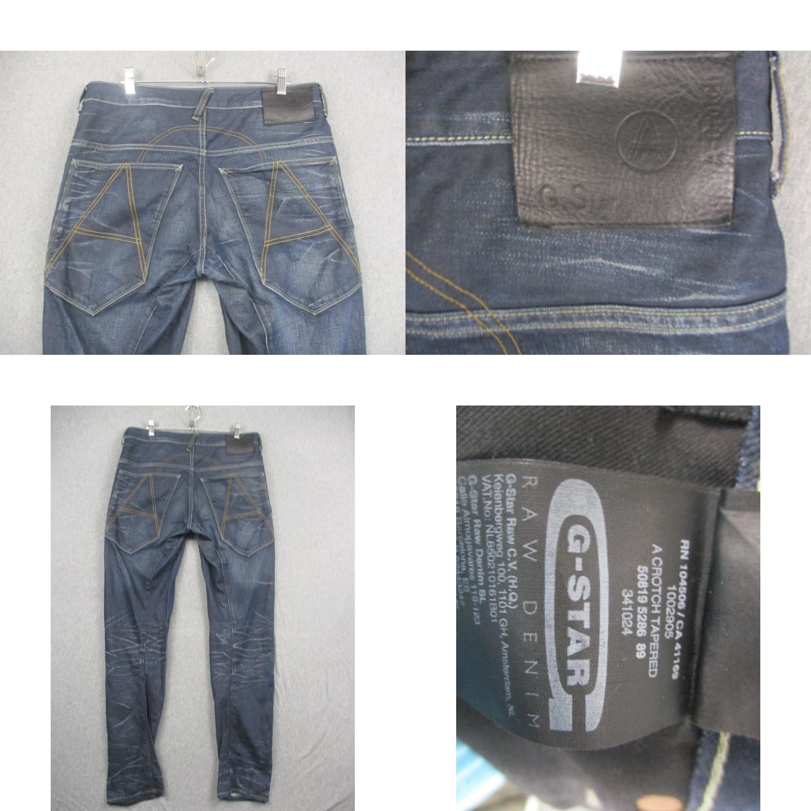Vintage VINTAGE not applicable; generate title: G-Star RAW Jeans Mens 33x36 Denim Button Fly Tapered Blue Size US 33 - 8 Thumbnail