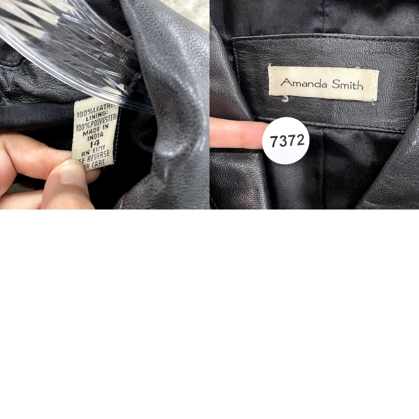 Vintage VINTAGE 90s Y2K Black Leather Jacket Womens XL 14 Large Patent Lined Button Up Grunge - Amanda Smith Size XL / US 12-14 / IT 48-50 - 8 Thumbnail