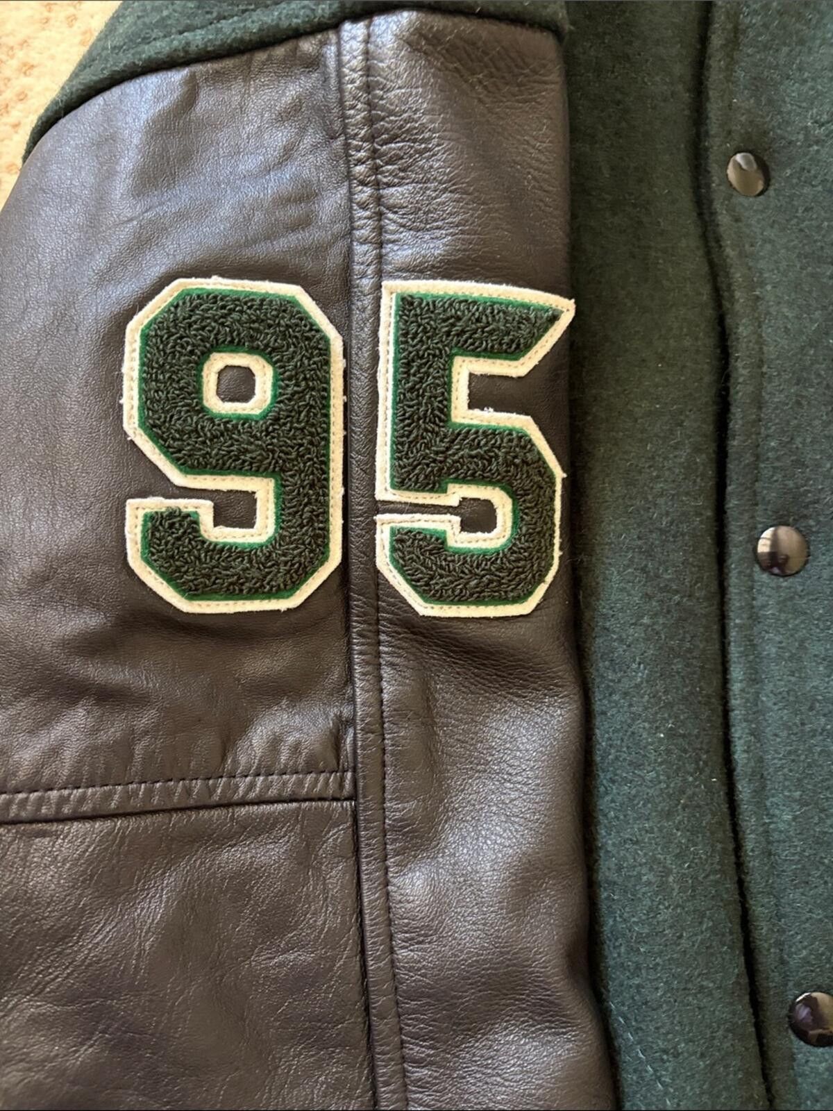 Other Vintage 90s Fordham Quality Varsity Jacket Leather RIO95 Size US L / EU 52-54 / 3 - 4 Thumbnail