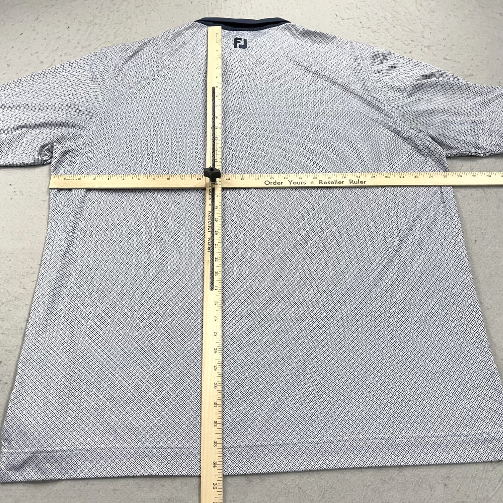 Footjoy FootJoy Polo Shirt Mens 2XL White Logo Breathable Stretch Golf Short Sleeve Collared Regular Fit Summer Casual (Geometric) Size US XXL / EU 58 / 5 - 7 Thumbnail