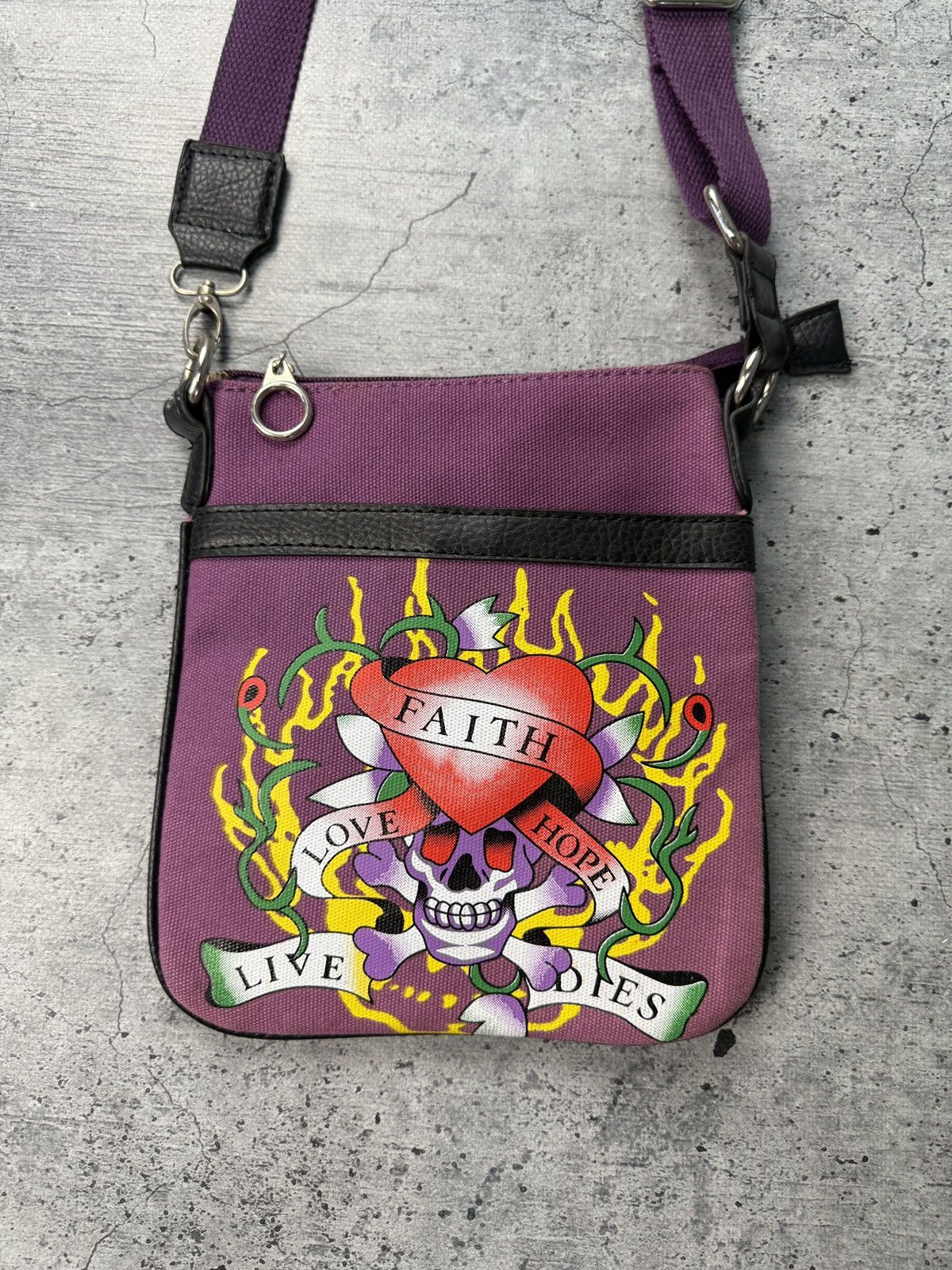 Ed Hardy Ed Hardy Style Bag Skull Flowers Tattoo Japan Style Size ONE SIZE - 3 Thumbnail