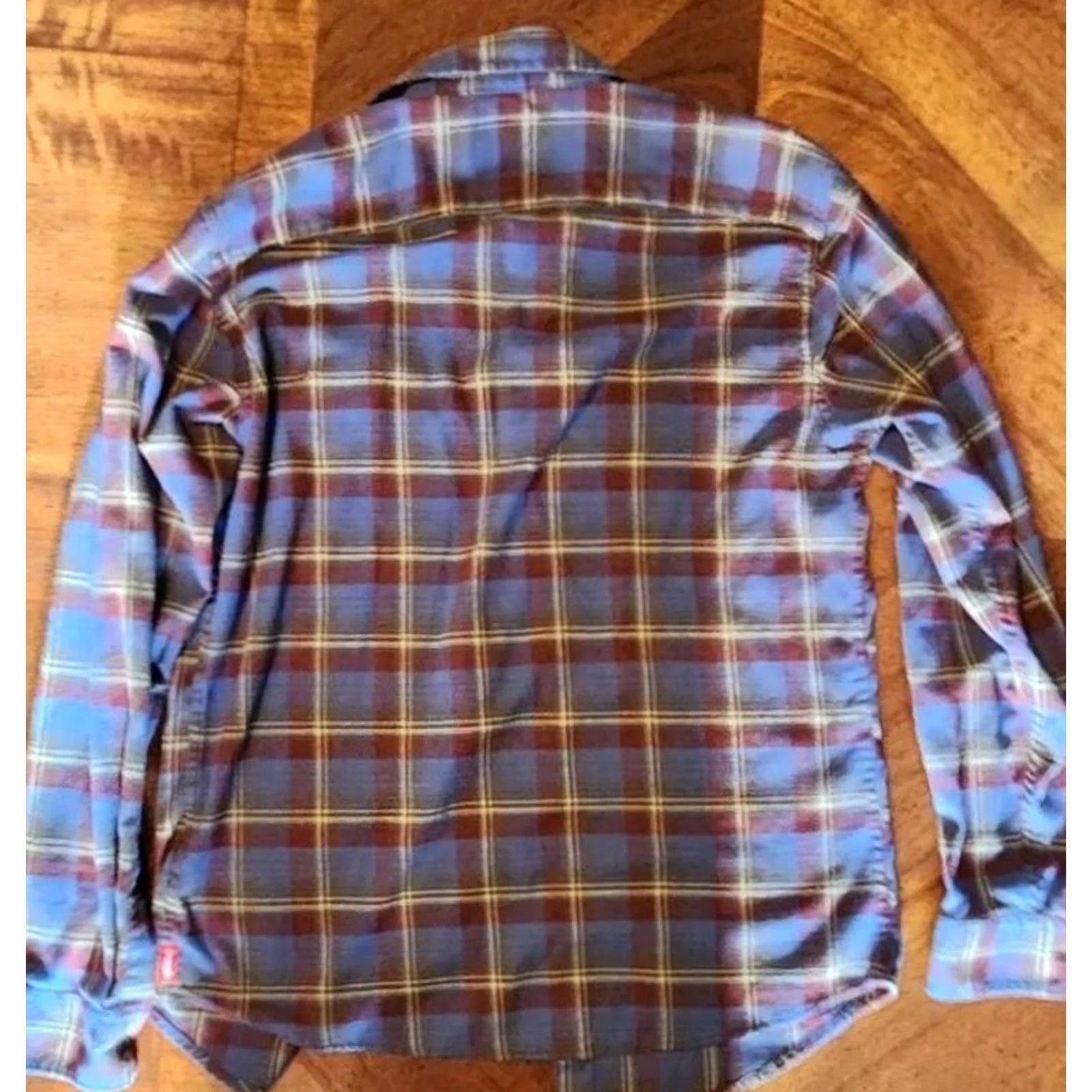 Wrangler Wrangler Mens Western Flannel Shirt M Heavyweight Blue/Maroon Size US M / EU 48-50 / 2 - 2 Thumbnail