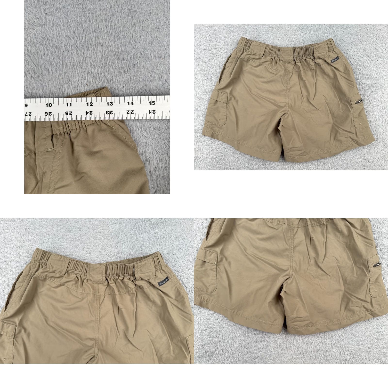 Vintage Columbia Shorts Women Small Beige Sandy River Cargo Nylon 30x6 Regular Elastic Waist Pockets 6 in Inseam Size 28" / US 6 / IT 42 - 9 Thumbnail