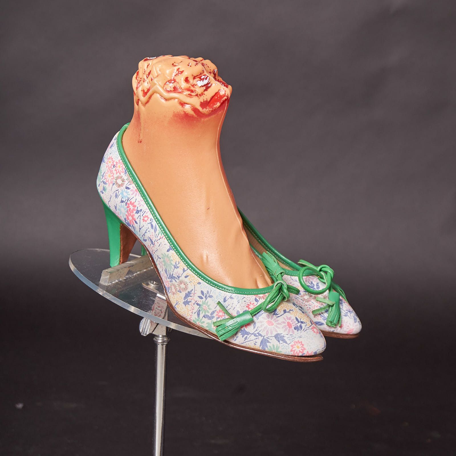 Jack Rogers 1960s Floral Jack Rogers Green Trim Pumps Heels Shoes Size US 5.5 / IT 35.5 - 1 Thumbnail