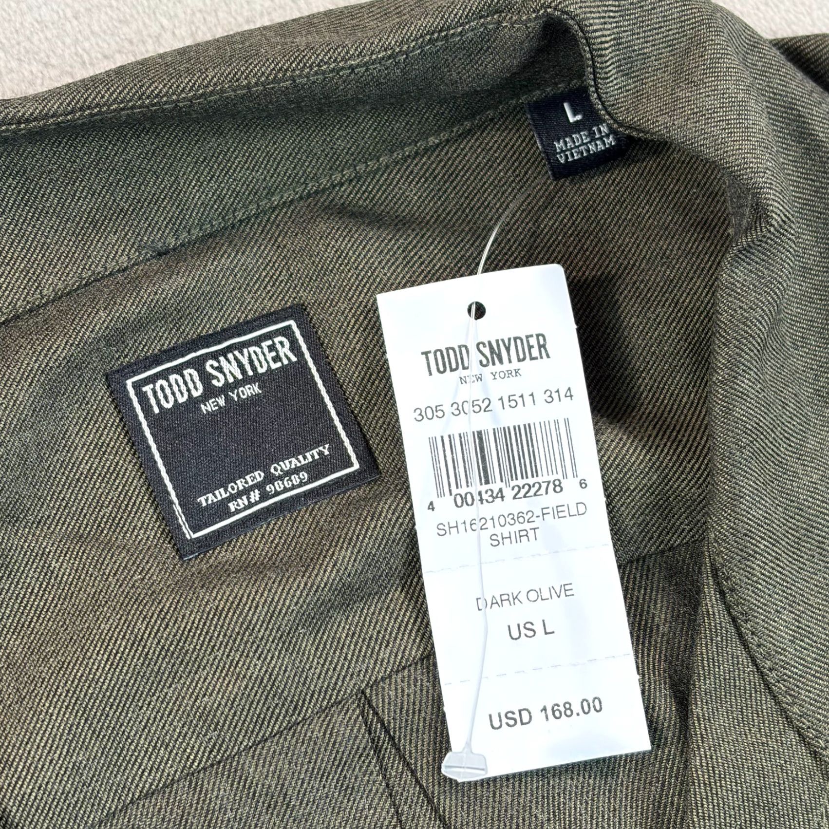 Todd Snyder Todd Snyder Rayon Field Shirt Dark Olive Large Men's Button-Up Shirt Long Sleeve Casual Workwear Pockets NWT Size US L / EU 52-54 / 3 - 2 Thumbnail