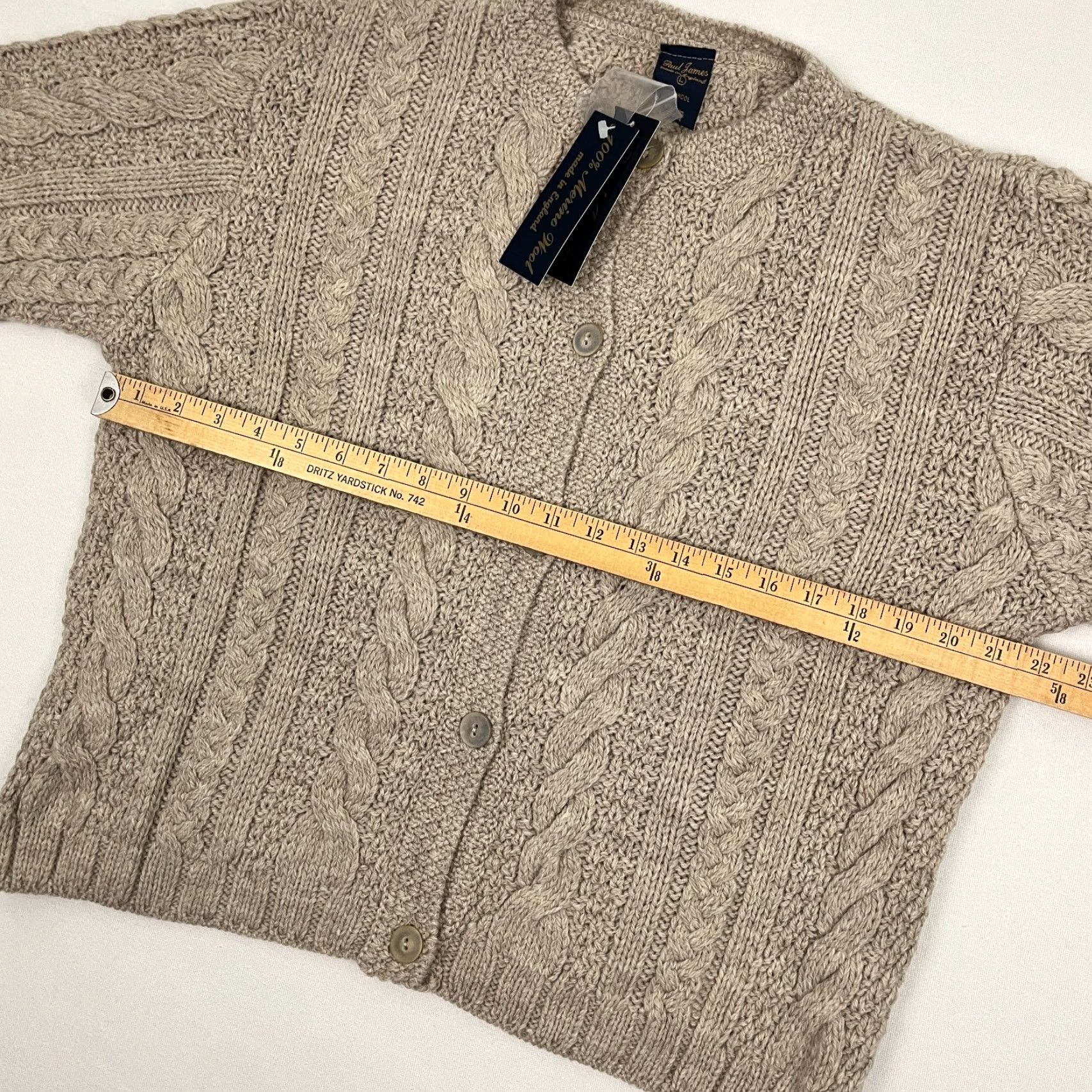 Paul James Paul James Cardigan Sweater Womens L Brown Wool Cable Knit Jumper England NEW Size L / US 10 / IT 46 - 4 Thumbnail