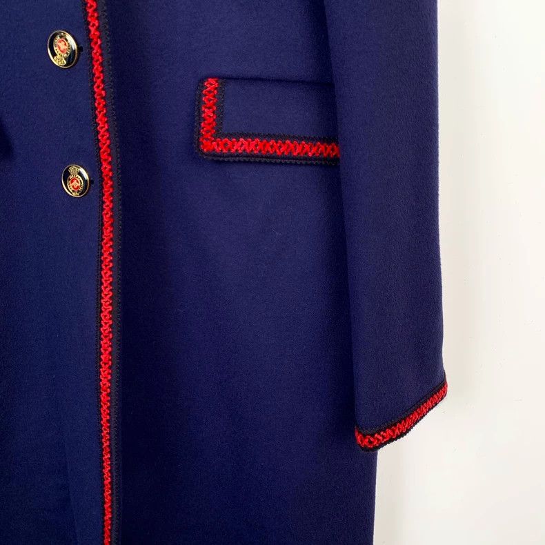 Gucci Gucci Dark blue lapel single-breasted wool coat 2502-Nextar Size US M / EU 48-50 / 2 - 4 Thumbnail