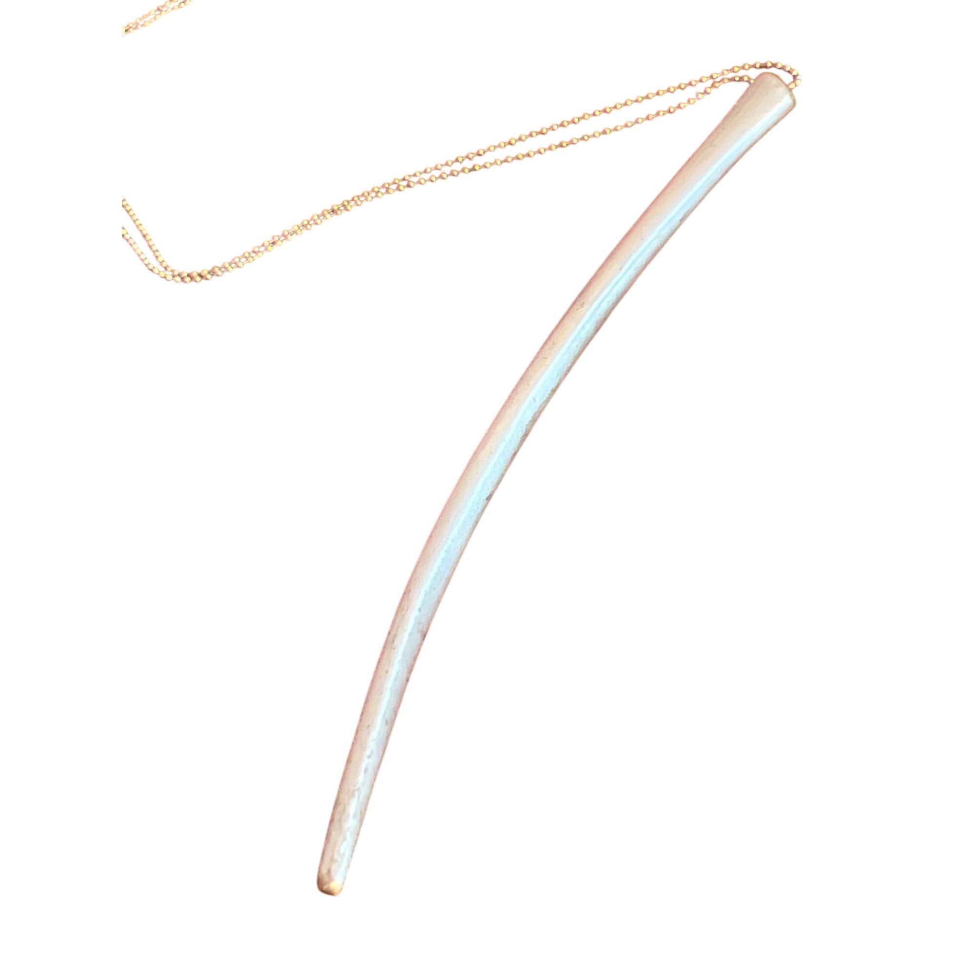 Other Silver Tone Ball Chain Necklace Sleek Pendant Long Horn Claw Size ONE SIZE - 2 Thumbnail