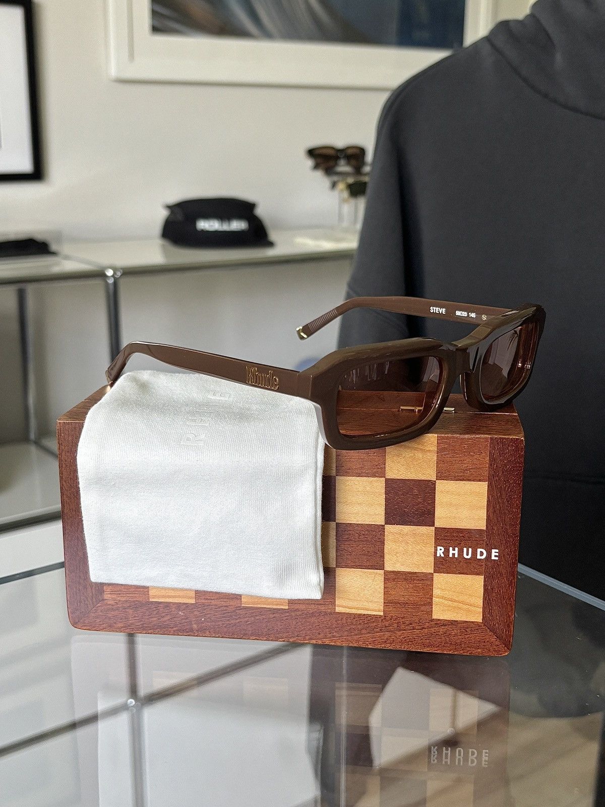 Rhude RHUDE | MOCHA BROWN STEVE FRAMES SUNGLASSES Size ONE SIZE - 13 Thumbnail