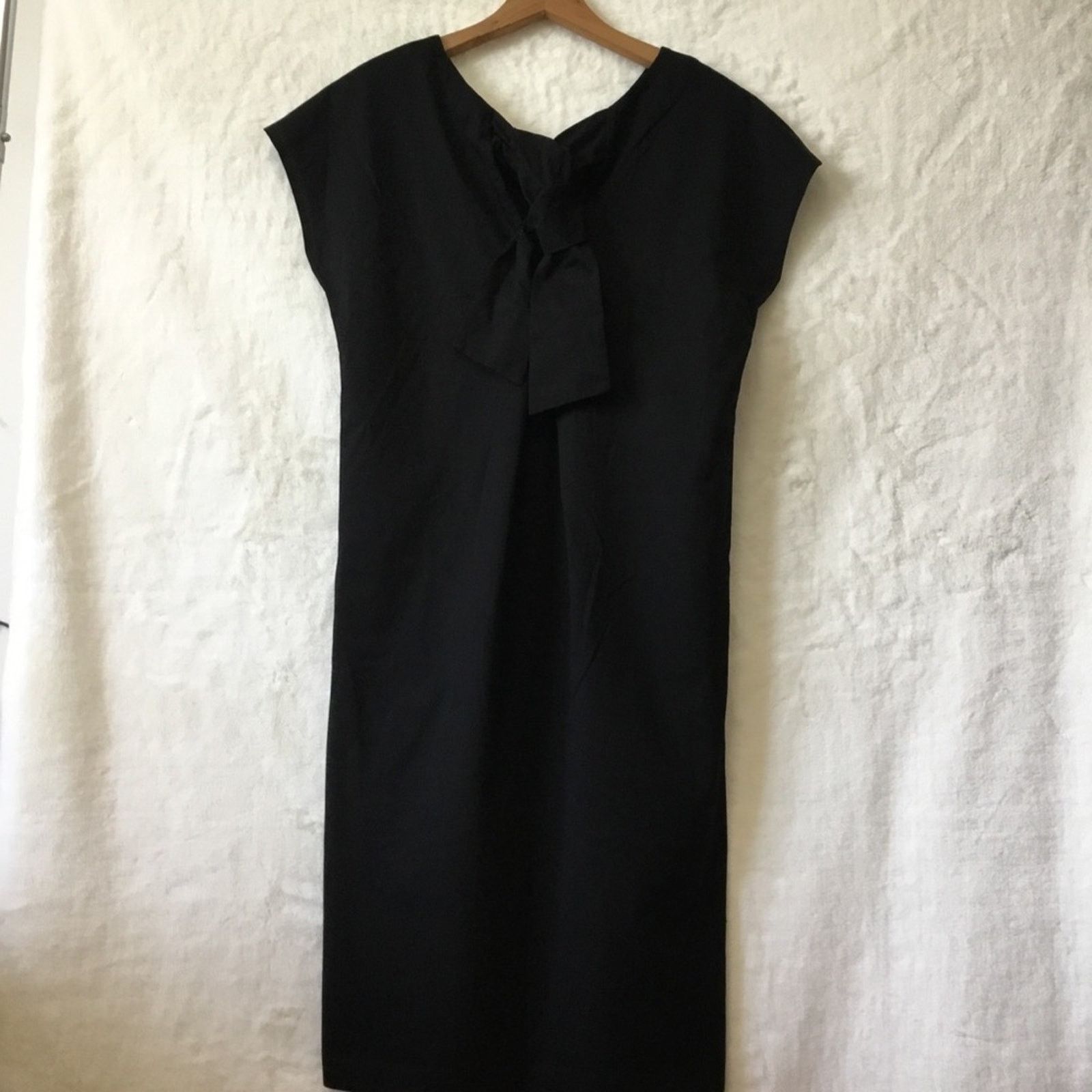 Other Sans & Sans Black Cap-Sleeved Dress With Tie Size S / US 4 / IT 40 - 1 Thumbnail