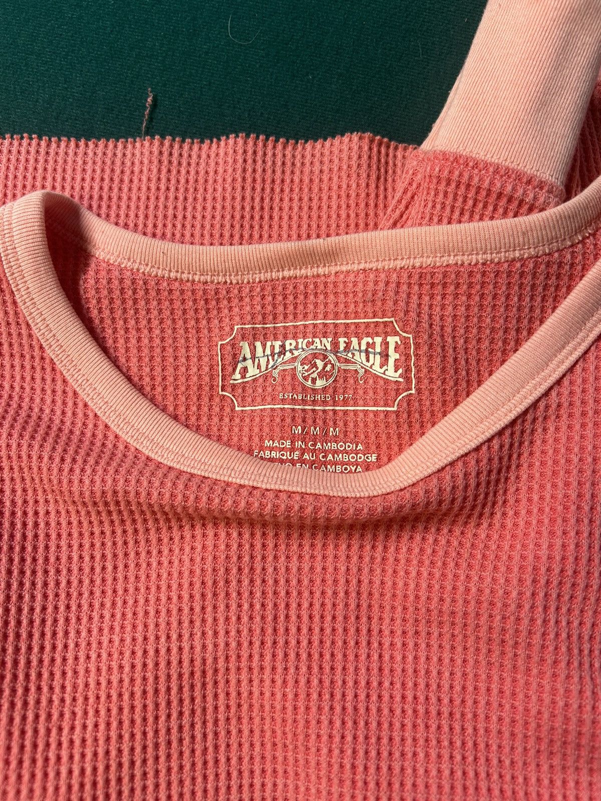 American Eagle Outfitters American Eagle Waffle Knit Thermal Long Sleeve - M Size M / US 6-8 / IT 42-44 - 4 Thumbnail