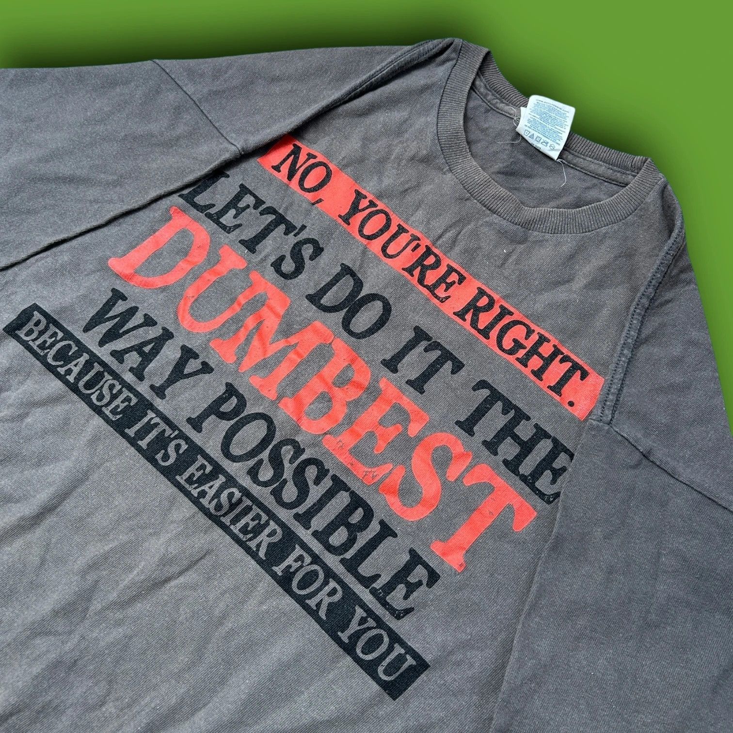 Vintage Vintage Dumb Spellout Parody T Shirt Size US M / EU 48-50 / 2 - 2 Thumbnail