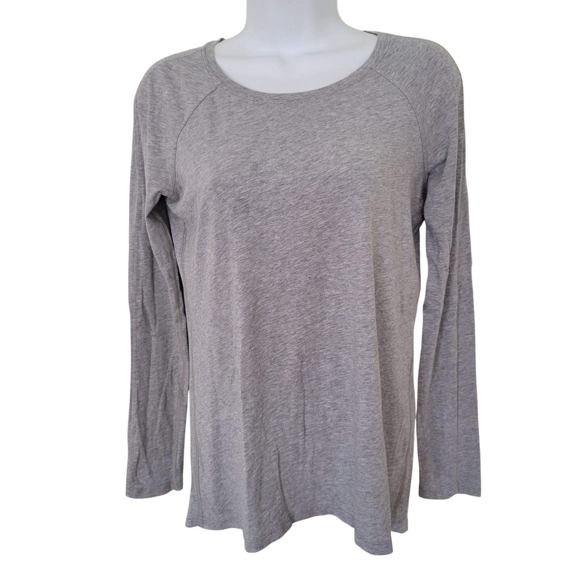 Lululemon Lululemon EMERALD Gray Long Sleeve Tee Top 4 Cotton Lightwei Size S / US 4 / IT 40 - 1 Thumbnail