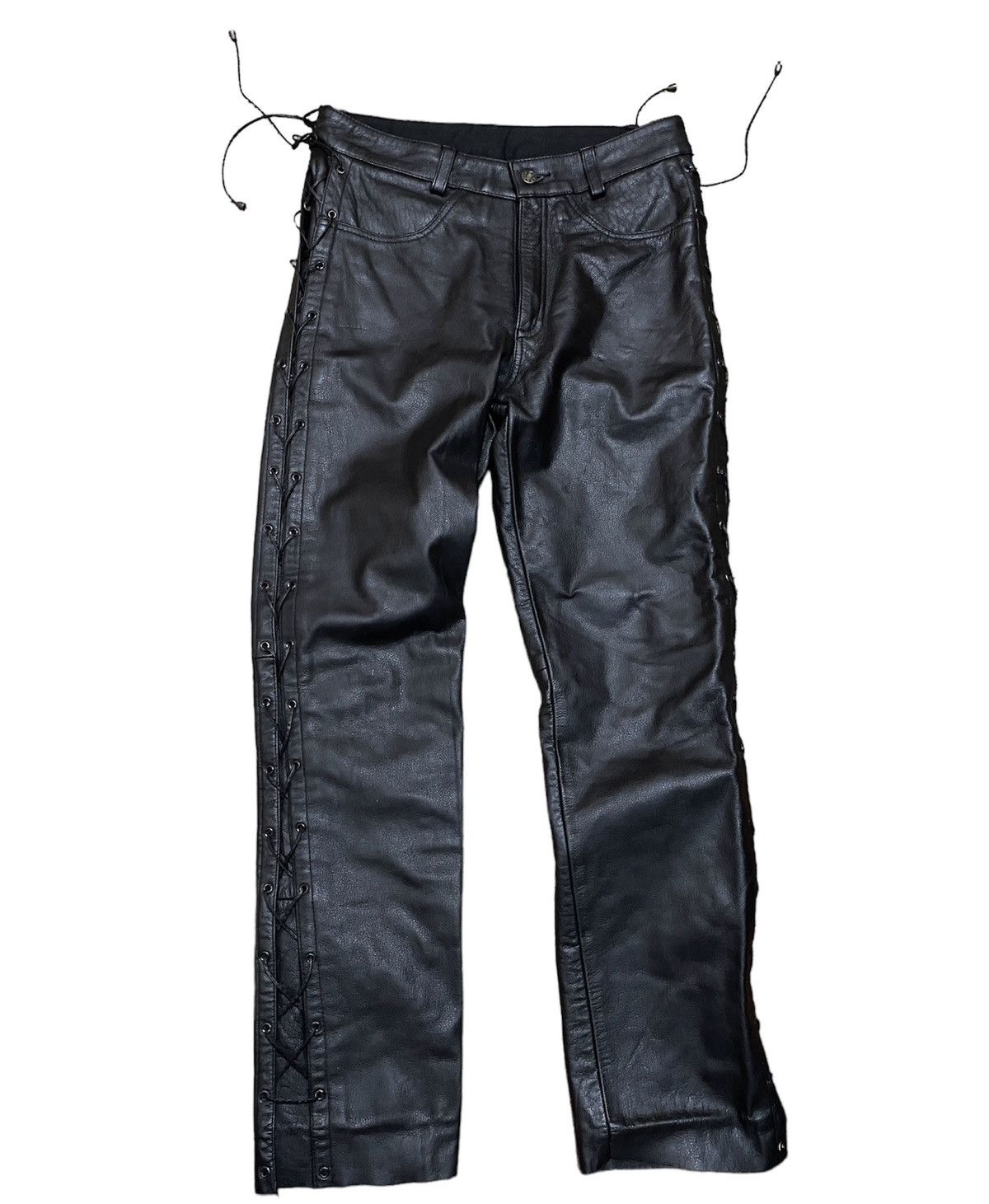 Genuine Leather Vintage Ashy Motorcycle Leather Biker Pants Size US 32 / EU 48 - 1 Thumbnail