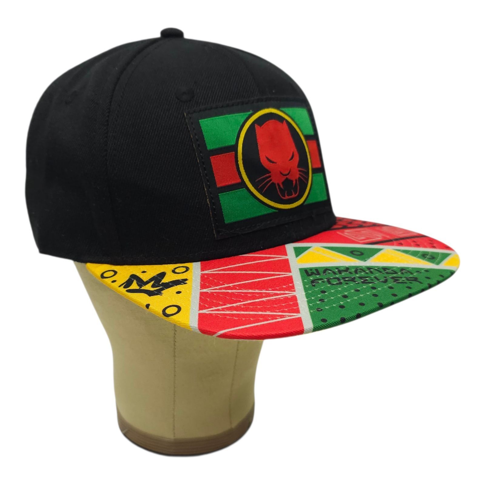 Marvel Comics Wakanda Forever Black Panther Mesh Snapback Cap Flat Brim Size ONE SIZE - 3 Thumbnail