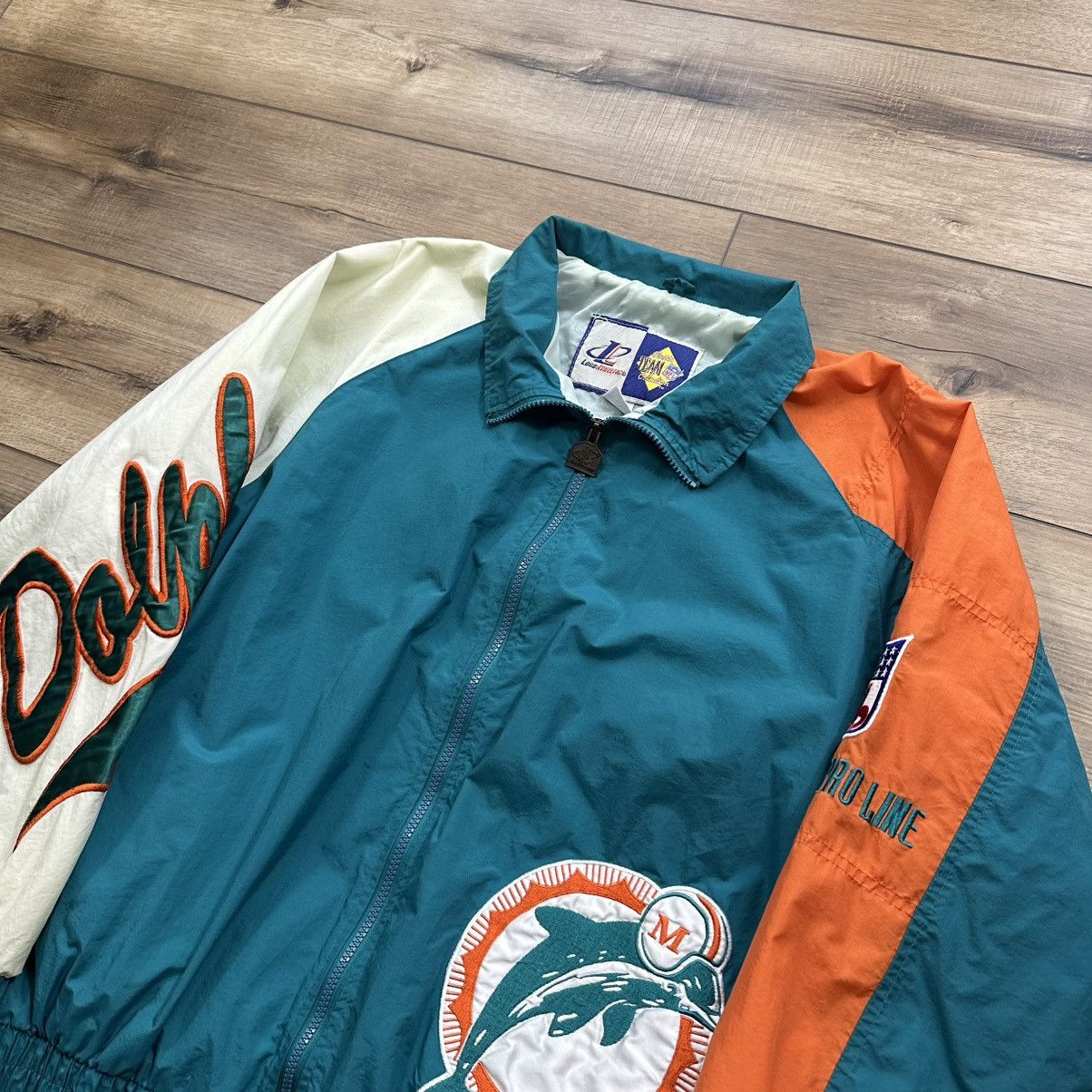 Logo Athletic Vintage 90s Logo Athletic Miami Dolphins Windbreaker Jacket Size US L / EU 52-54 / 3 - 4 Thumbnail