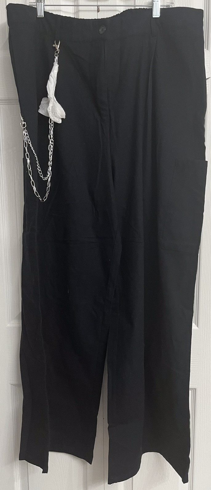 Forever 21 Forever 21 Black Pants With Chain Belt Size 3X Size 41" - 1 Thumbnail