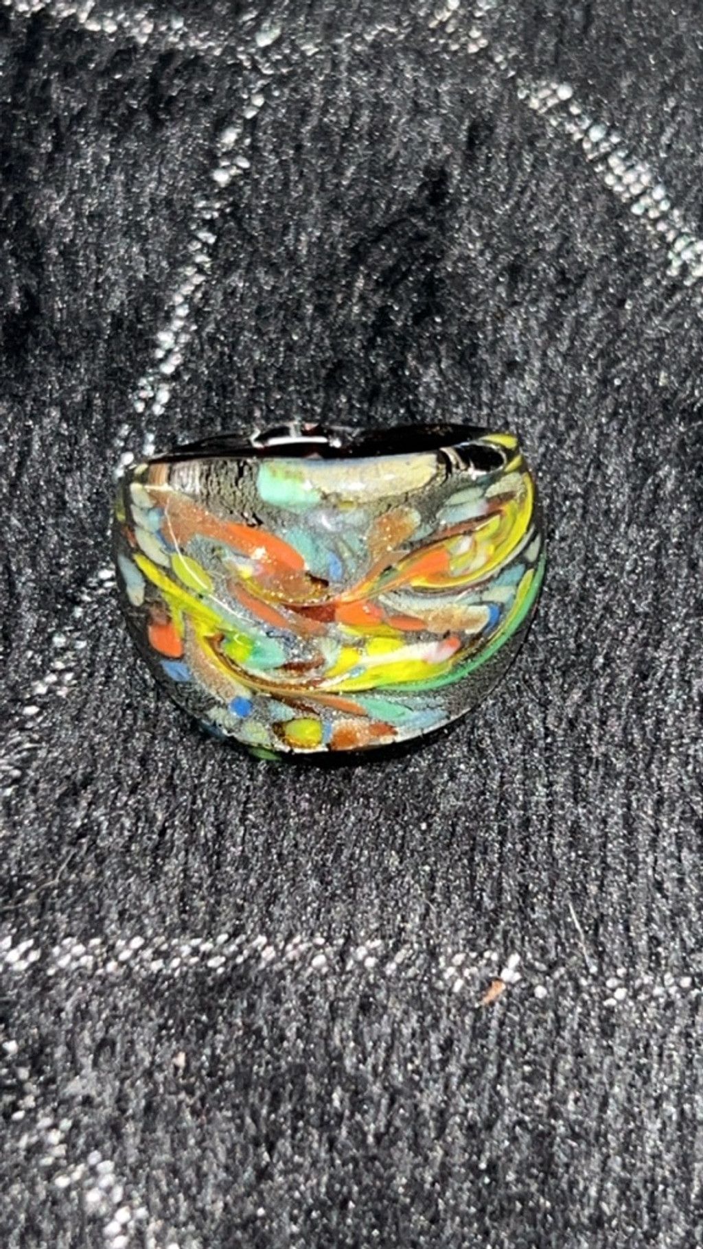 The Unbranded Brand Women's Unbranded Multicolor Glass Ring, One Size Size ONE SIZE - 1 Thumbnail