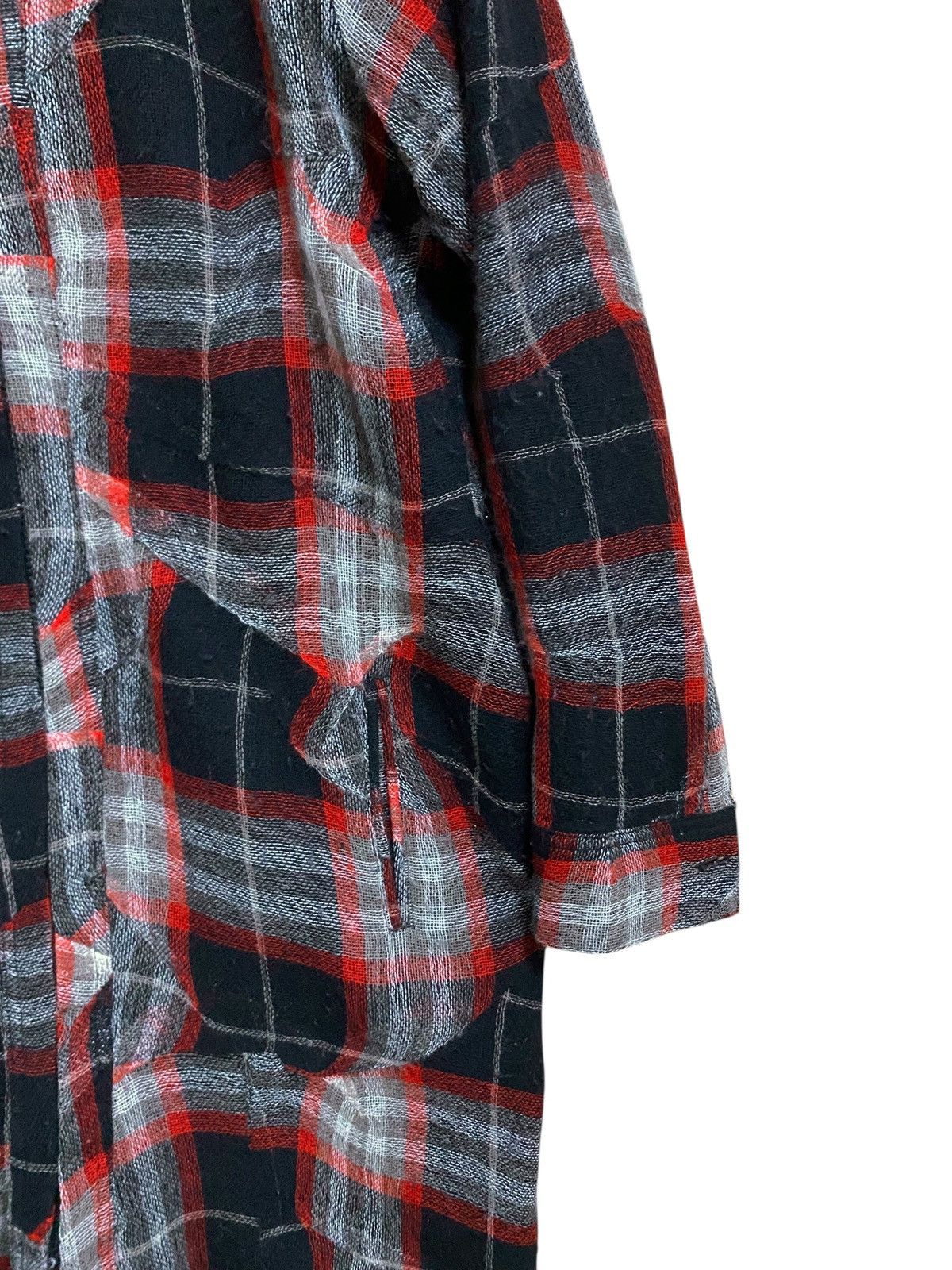 Yohji Yamamoto Rare Vintage Yohji Yamamoto Tartan Wool Parkas Hoodie 2000s Size US M / EU 48-50 / 2 - 8 Thumbnail