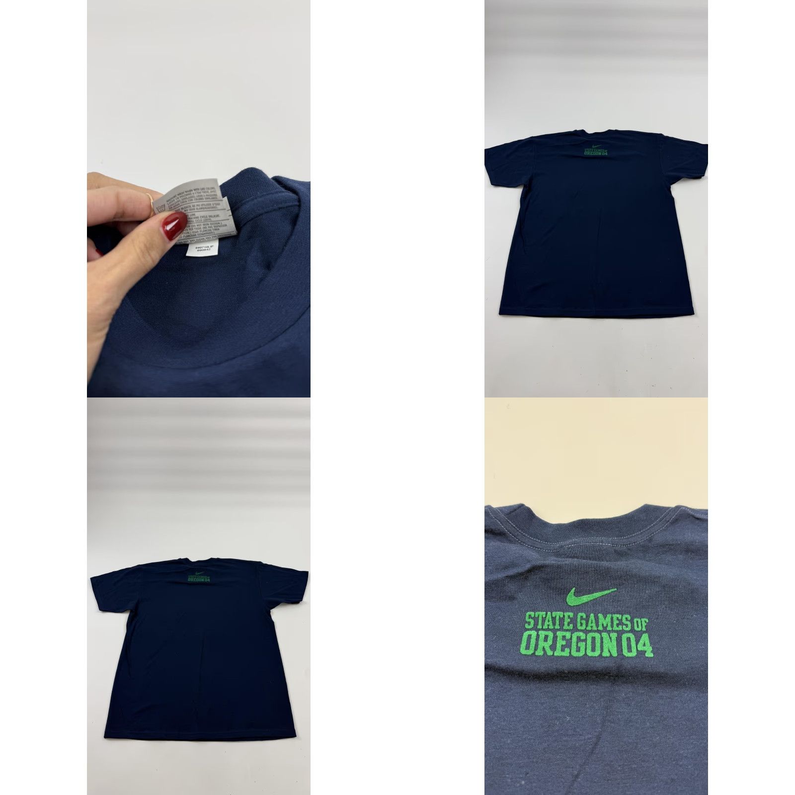 Nike VINTAGE Nike State Games Oregon Shirt Mens Small Navy Blue 2004 2000s Graphic Print Short Sleeve Crew Neck Sports Event Mens Size US S / EU 44-46 / 1 - 8 Thumbnail