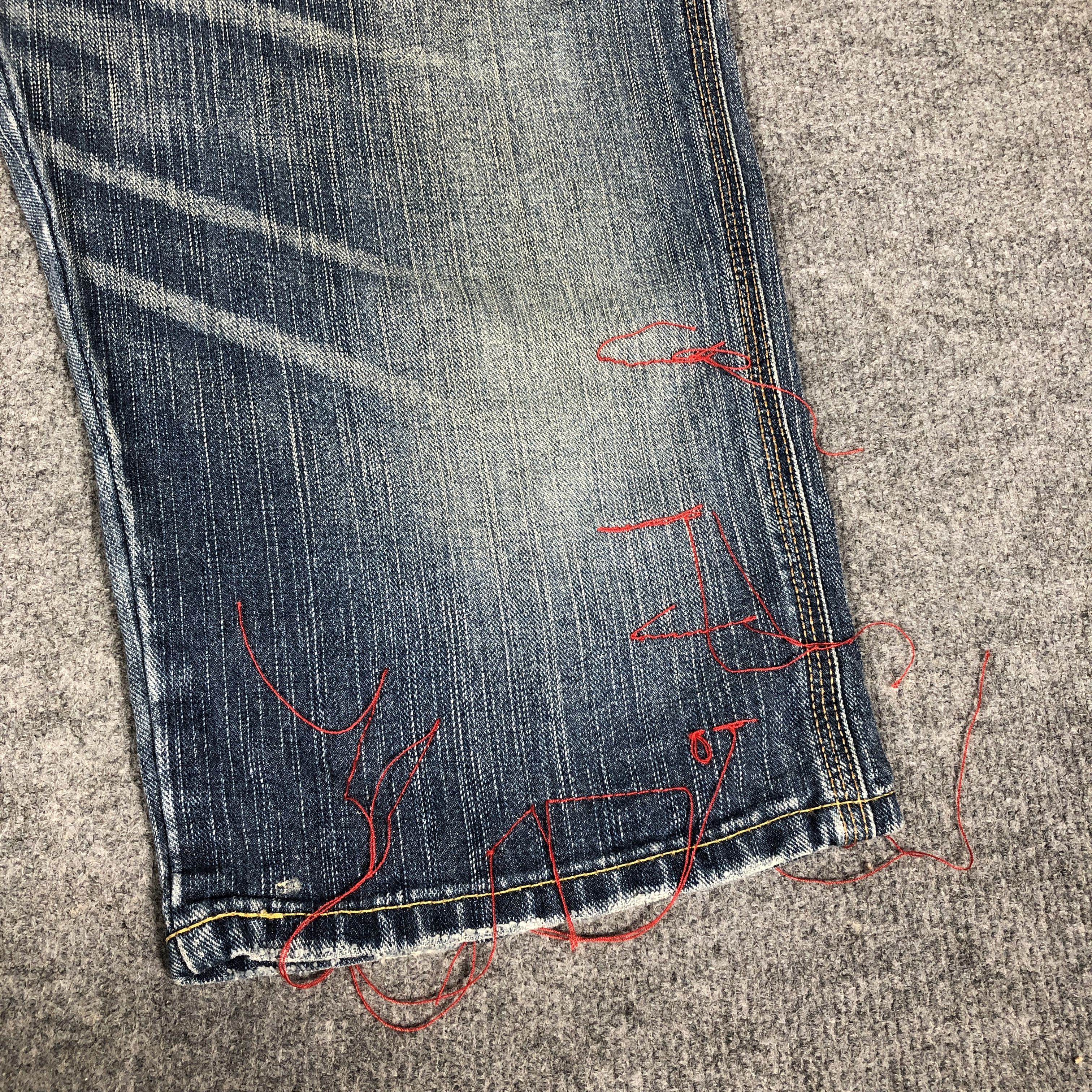 Edwin × Vintage Vintage Edwin 503 Blue Trip Short Jeans L1199 Size US 34 / EU 50 - 4 Thumbnail
