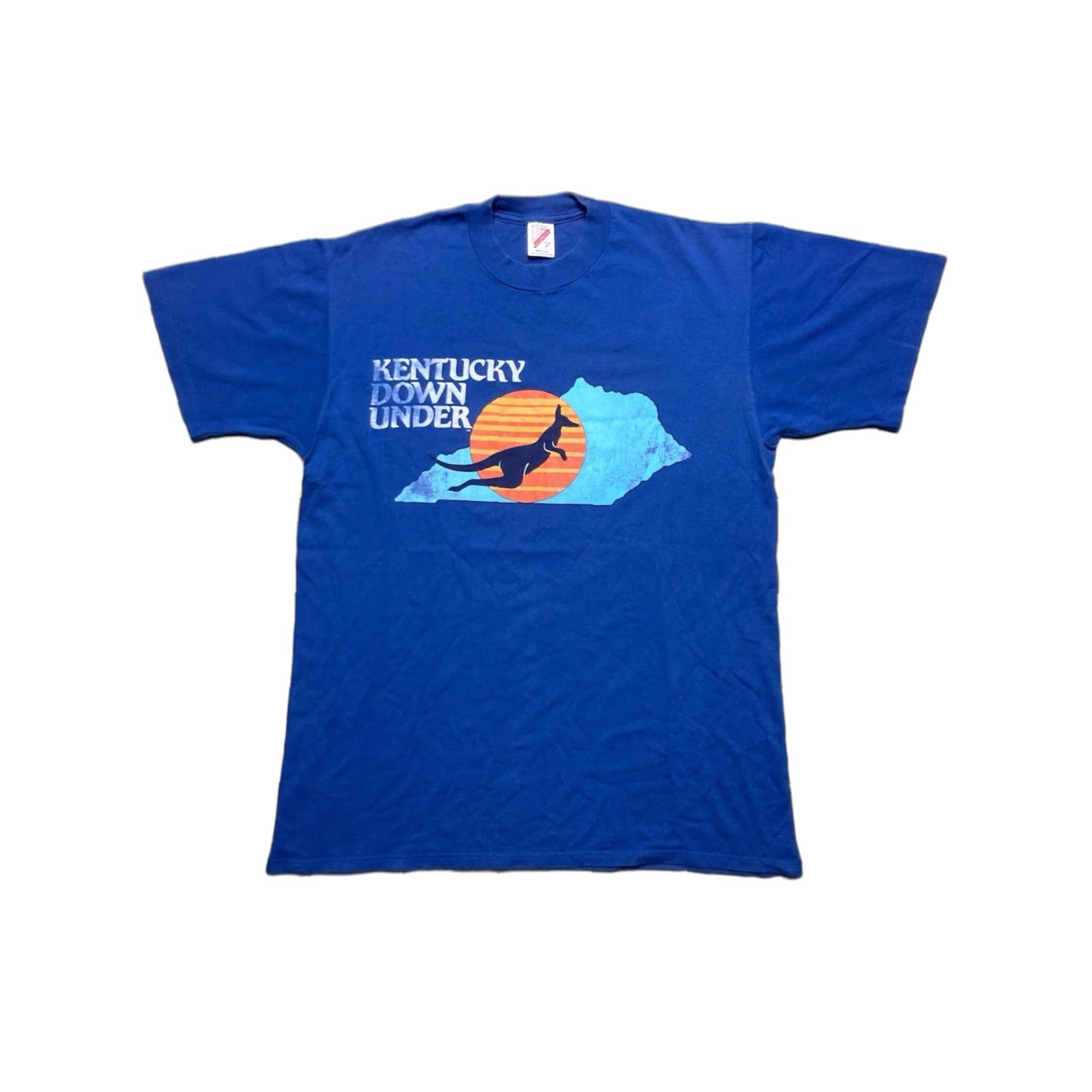 Vintage VINTAGE Animal T-Shirt 90s Mens T-Shirt Kangaroo Blue Large Size US L / EU 52-54 / 3 - 1 Thumbnail