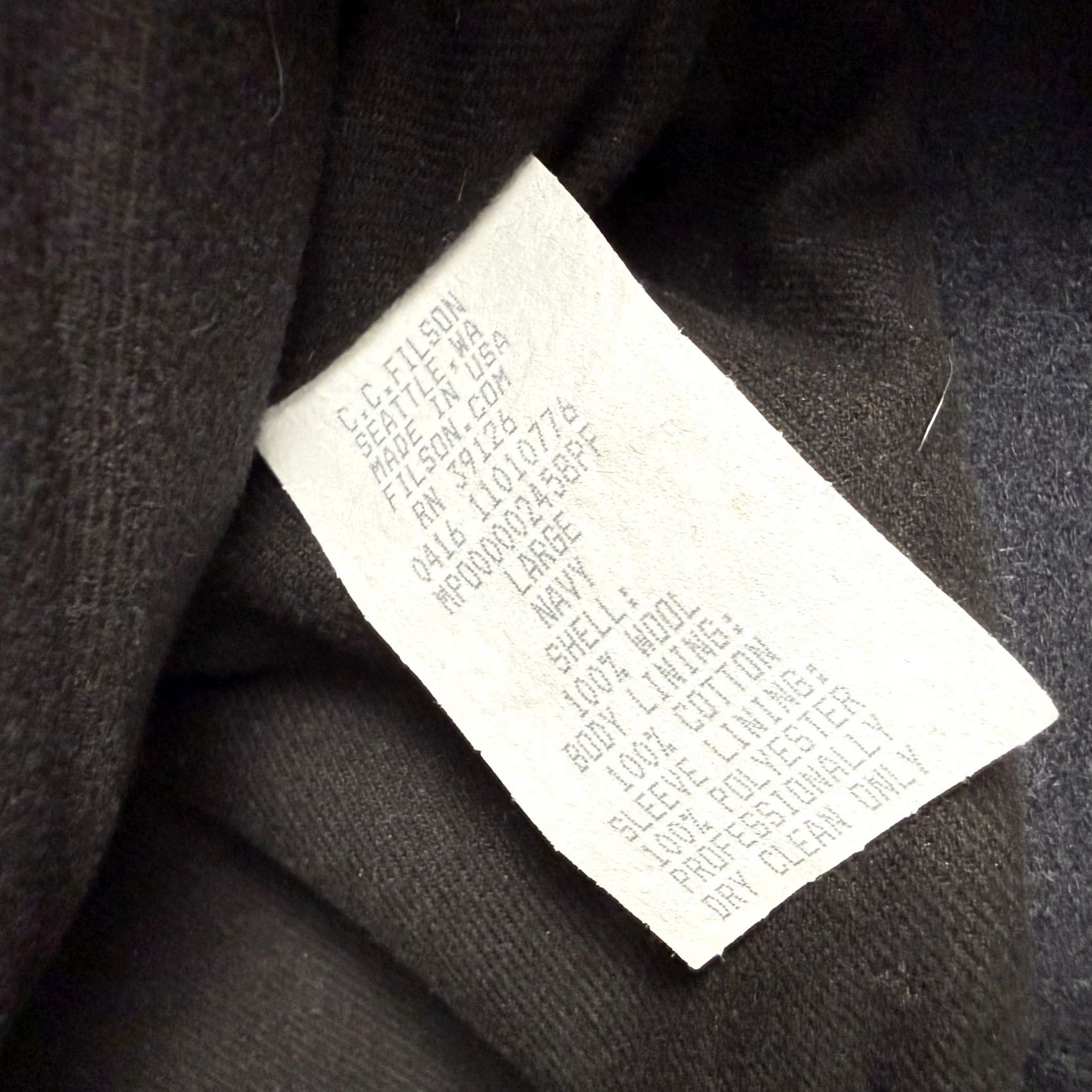 Filson VINTAGE Filson Mackinaw Work Jacket Mens Large Navy Blue Wool Full Zip Heavyweight Jacket Size US L / EU 52-54 / 3 - 4 Thumbnail