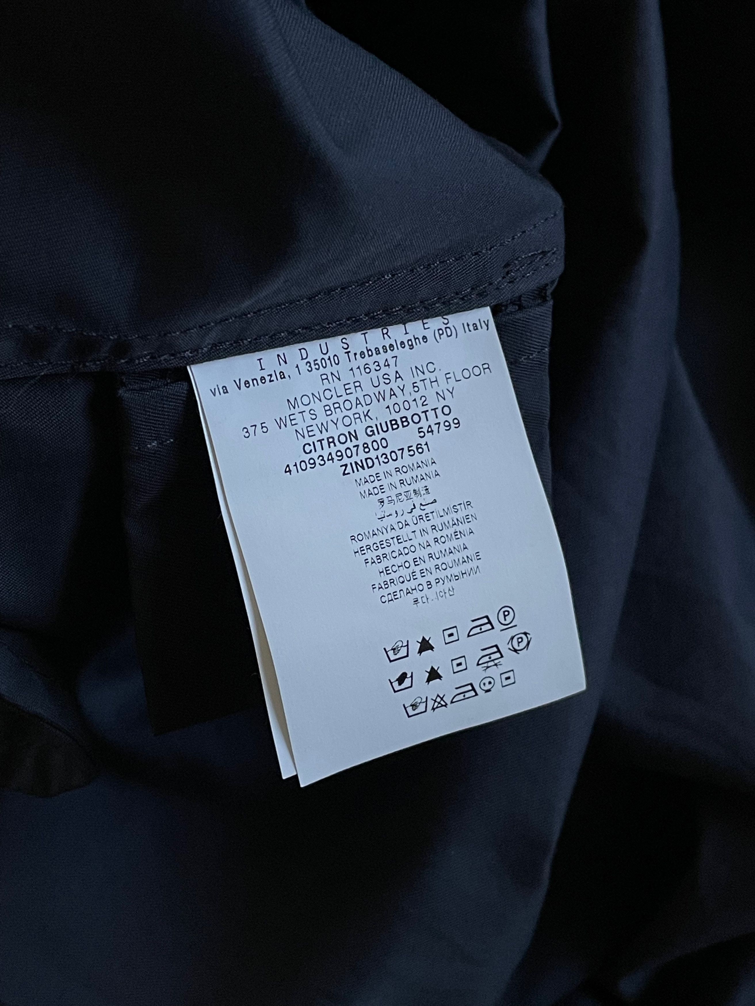 Moncler Moncler Womens Navy Blue Citron Cotton Trench Coat Jacket Size L / US 10 / IT 46 - 11 Thumbnail