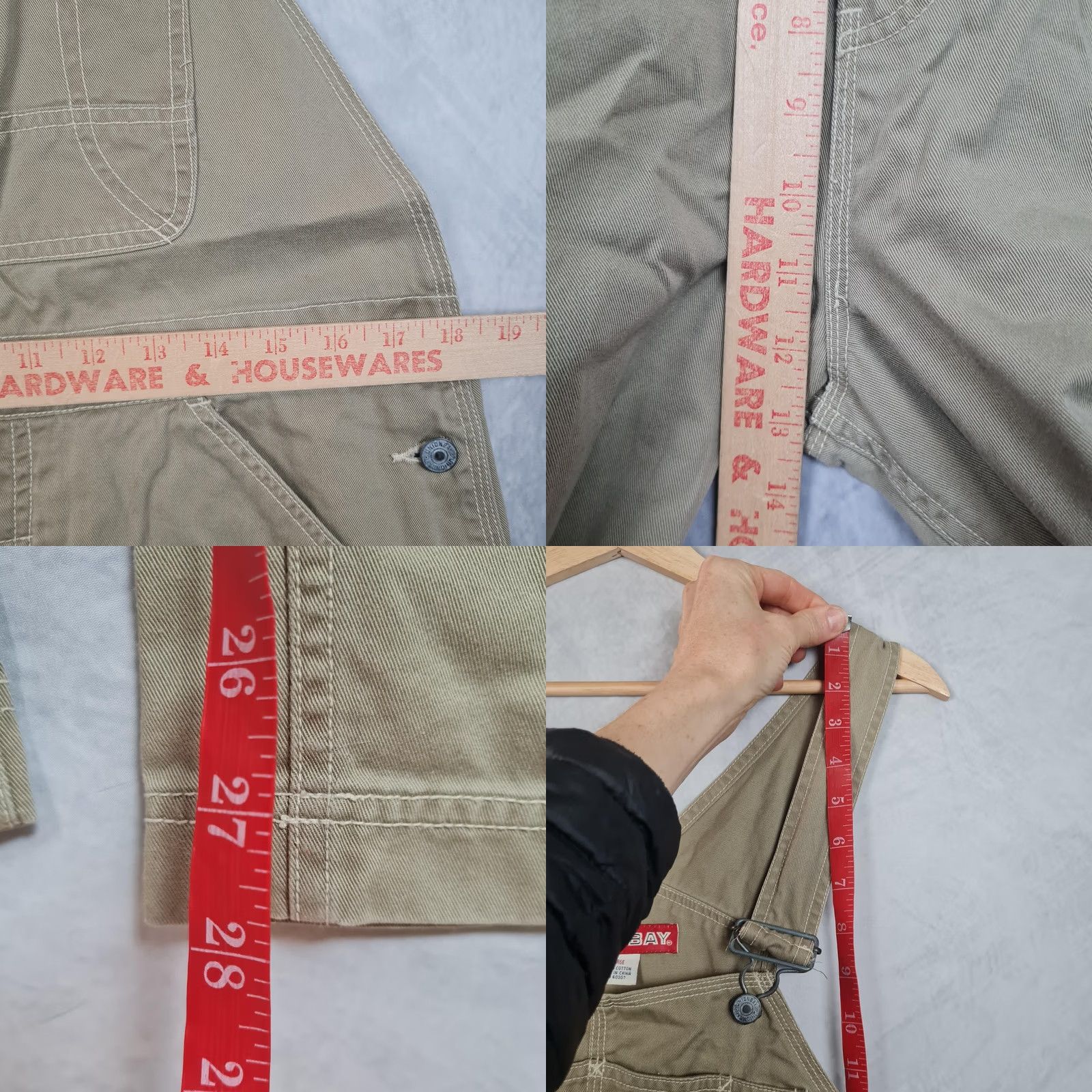 Vintage VINTAGE Unionbay Overalls Womens Large Beige Baggy Canvas Utility Workwear 36x28 Size 36" / US 14 / IT 50 - 9 Thumbnail