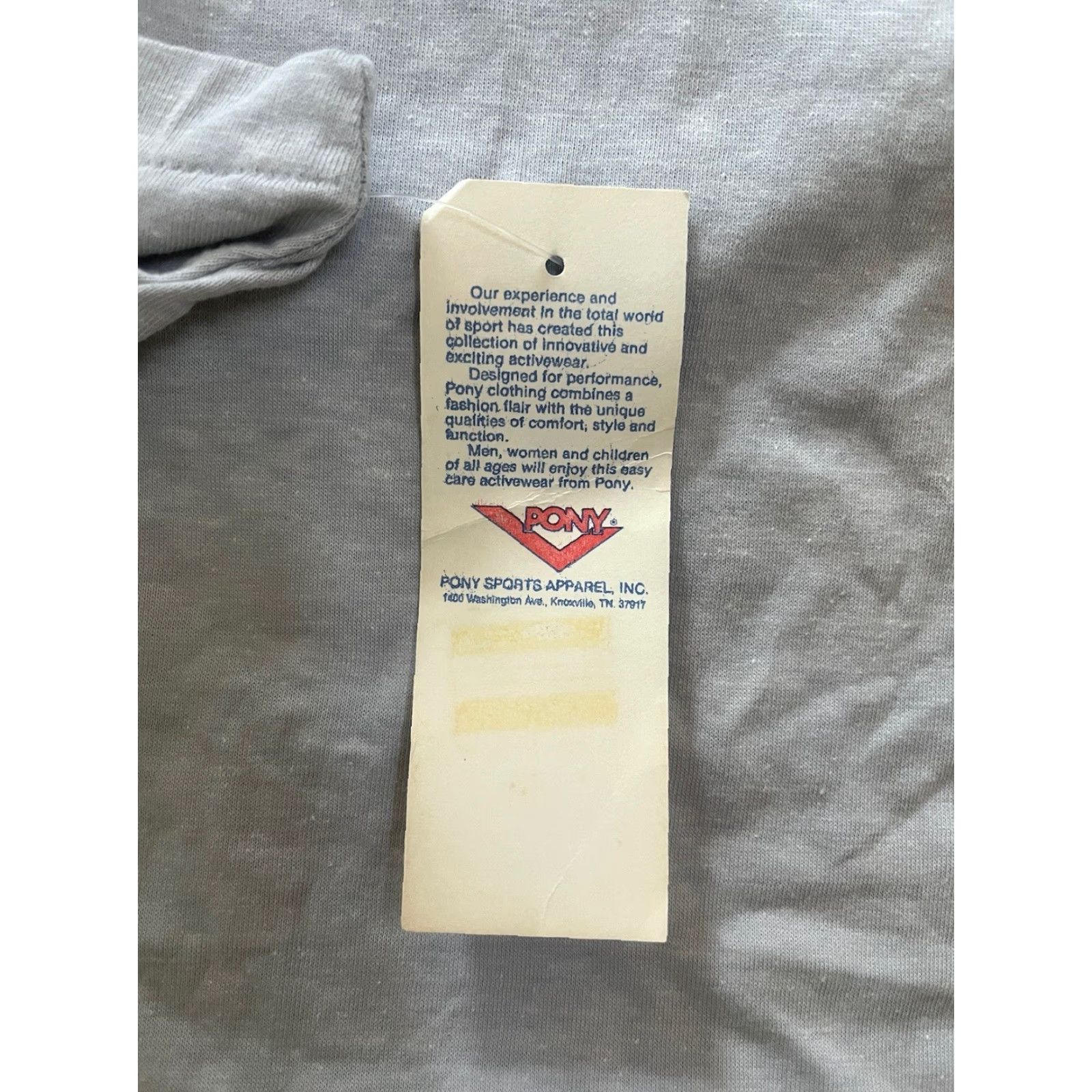 PONY VINTAGE PONY T-Shirt Mens M Gray 90s Deadstock NWT USA Made Crew Neck Cotton Blend 29" Long 18" Across 8.5" Sleeves Size US M / EU 48-50 / 2 - 3 Thumbnail