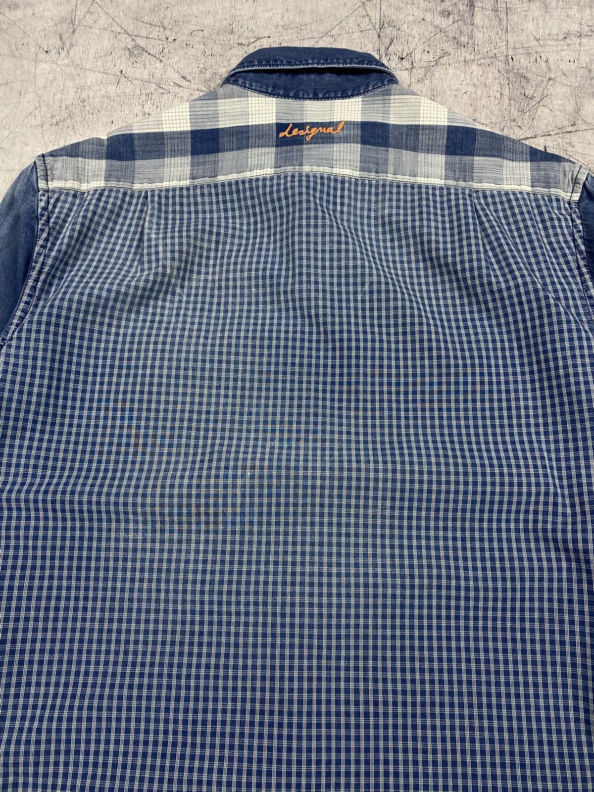 Desigual Desigual Patchwork Plaid Blue Western Button Up Shirt Size US M / EU 48-50 / 2 - 11 Thumbnail