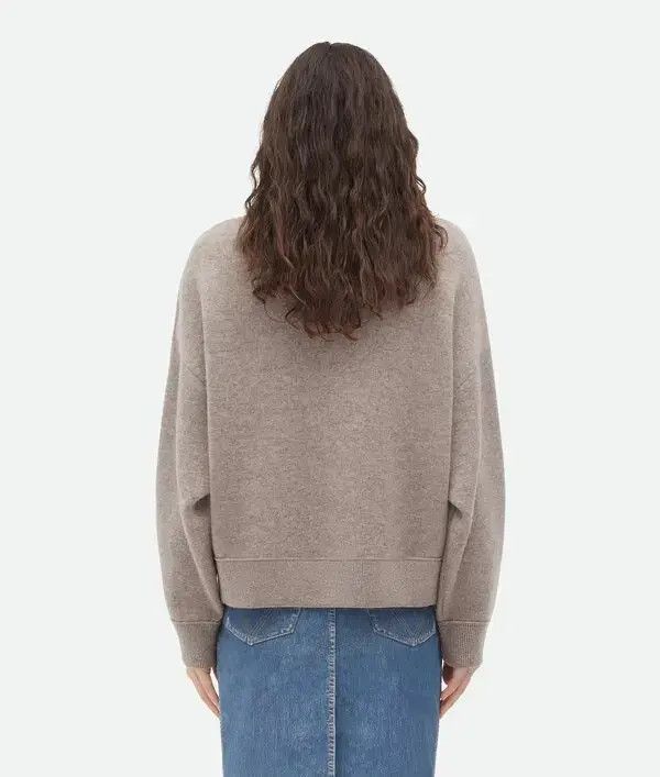 Bottega Veneta o1w1db10825 Compact Cashmere Jumper in Riverbed Melange Size S / US 4 / IT 40 - 2 Thumbnail