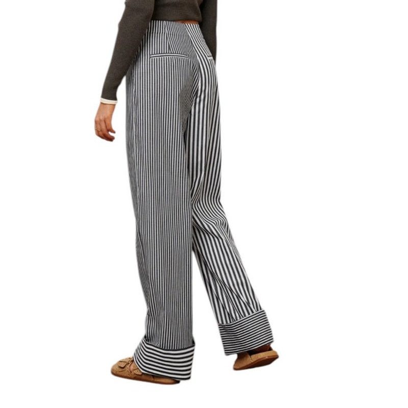 Other Commense Blue White Cotton Contrast Binding Pinstripe Pants Size 34" / US 12 / IT 48 - 5 Thumbnail