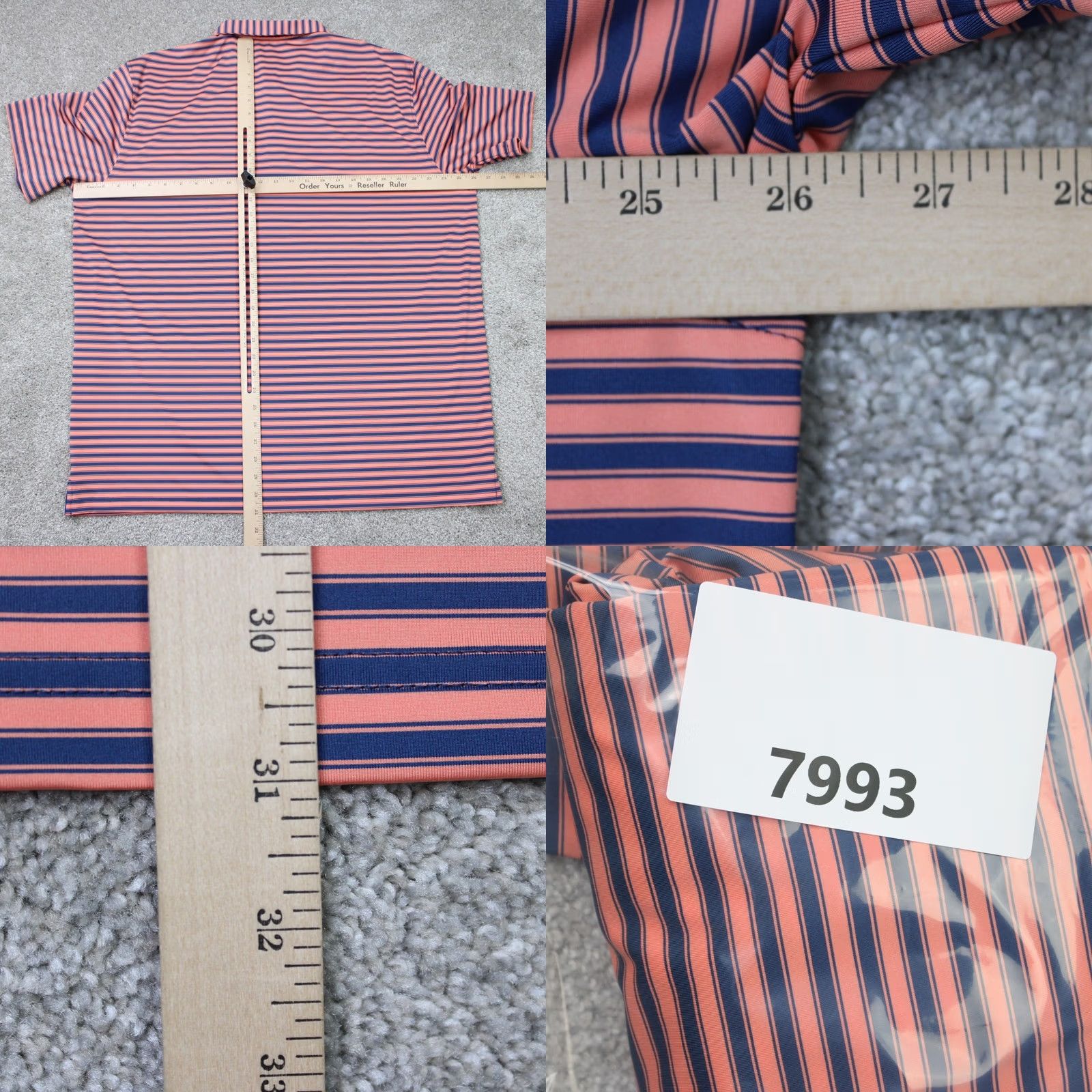 Vintage Maelreg Polo Shirt Men 2XL Orange/Blue Striped Short Sleeve Golf Performance Shirt Men 2XL XXL Size US XXL / EU 58 / 5 - 8 Thumbnail