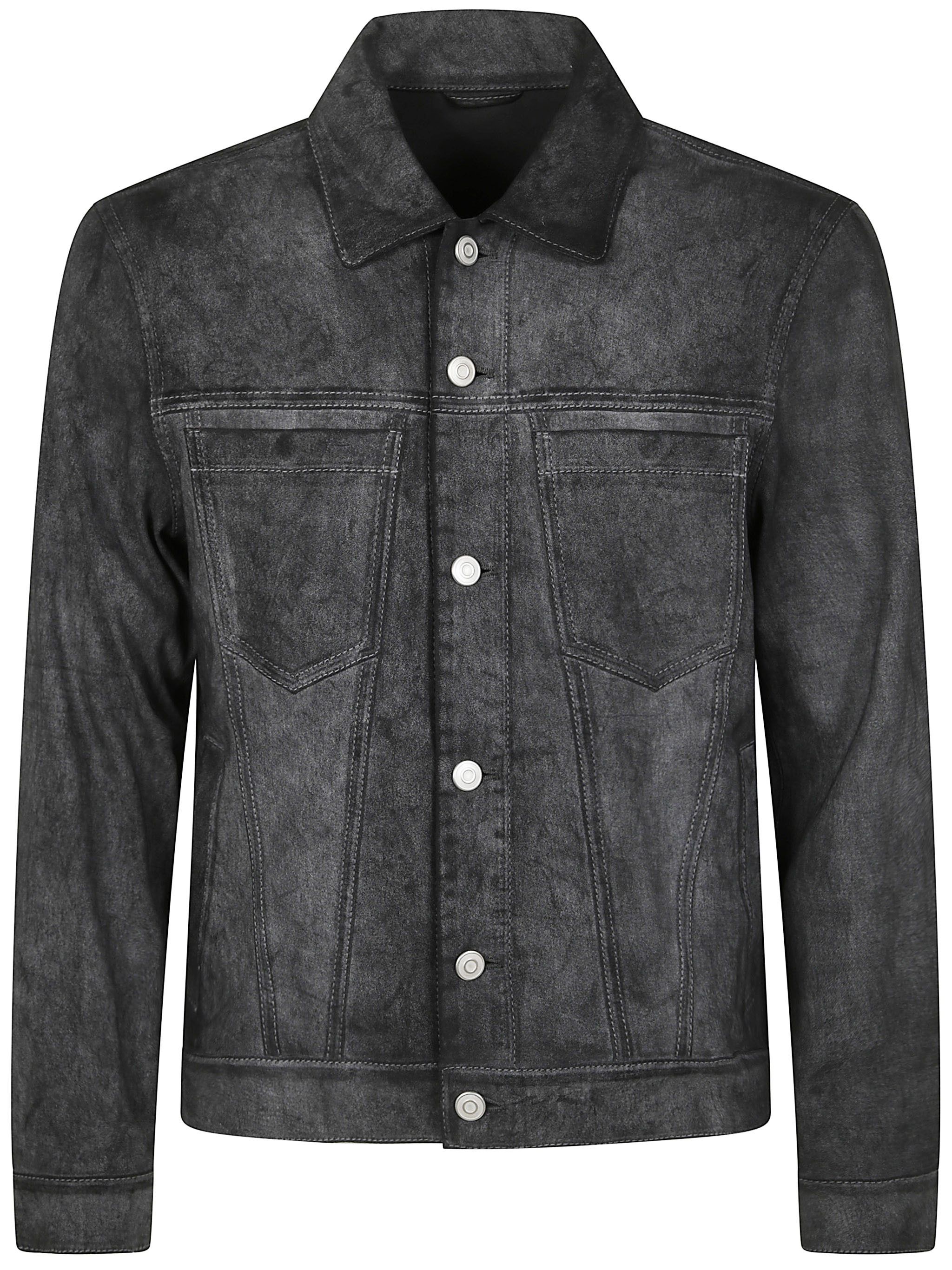 DENIM JACKET MIX ECO LAMB LEATHER