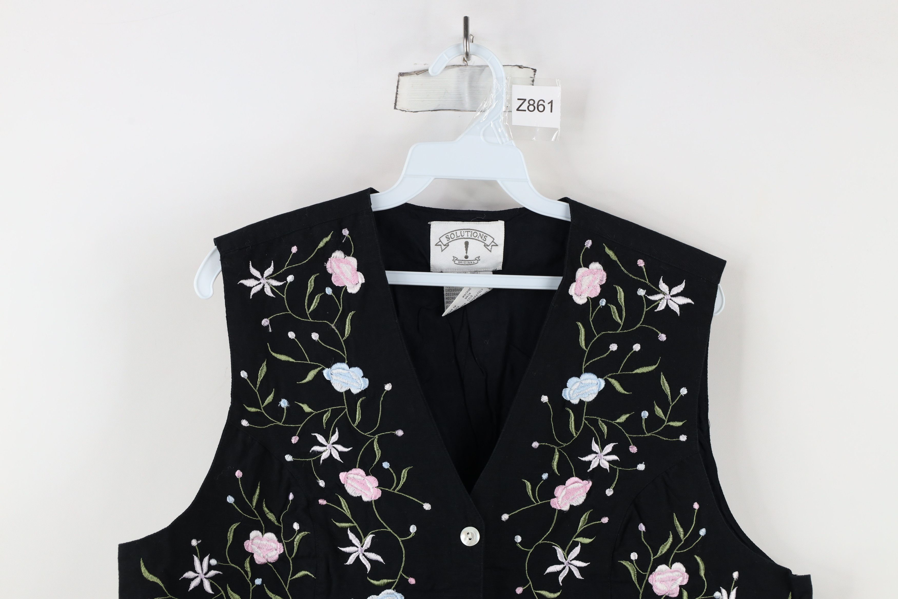 Vintage Vintage 90s Streetwear Flower Floral Button Vest jacket Size L / US 10 / IT 46 - 2 Thumbnail