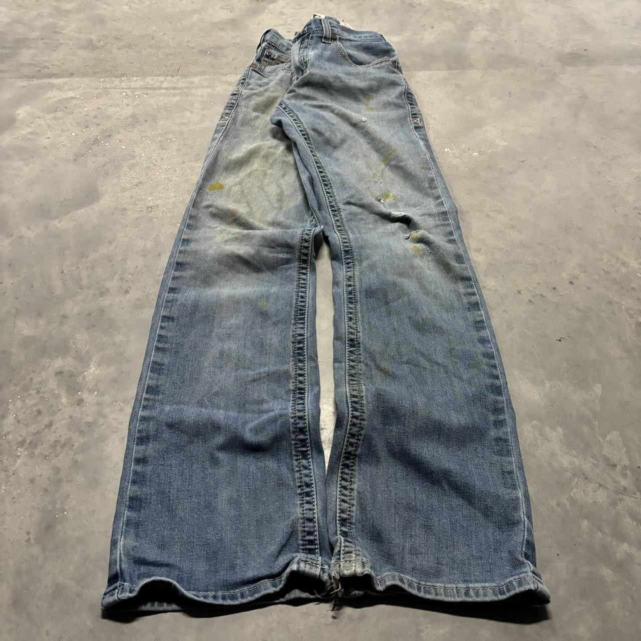 Japanese Brand × Vintage Crazy Vintage Y2K/2000s Grunge Faded Medium Wash Bootcut Denim Jeans! Size US 30 / EU 46 - 3 Thumbnail