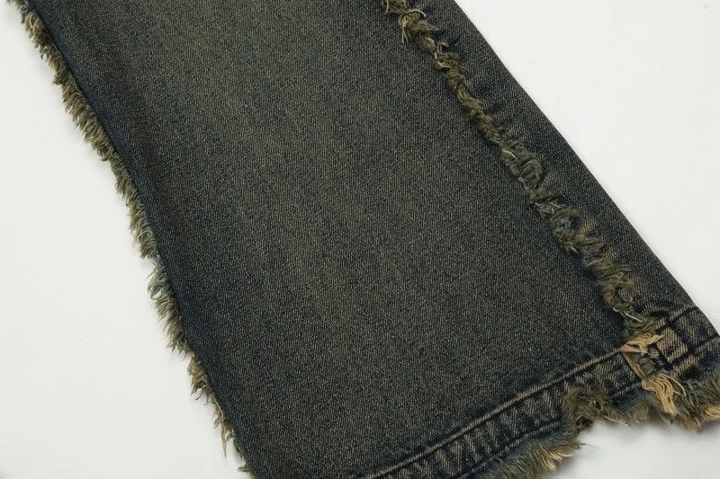 Japanese Brand × Jean Vintage Raw Jeans Trousers y2k holes pockets streetwear Size US 32 / EU 48 - 11 Thumbnail