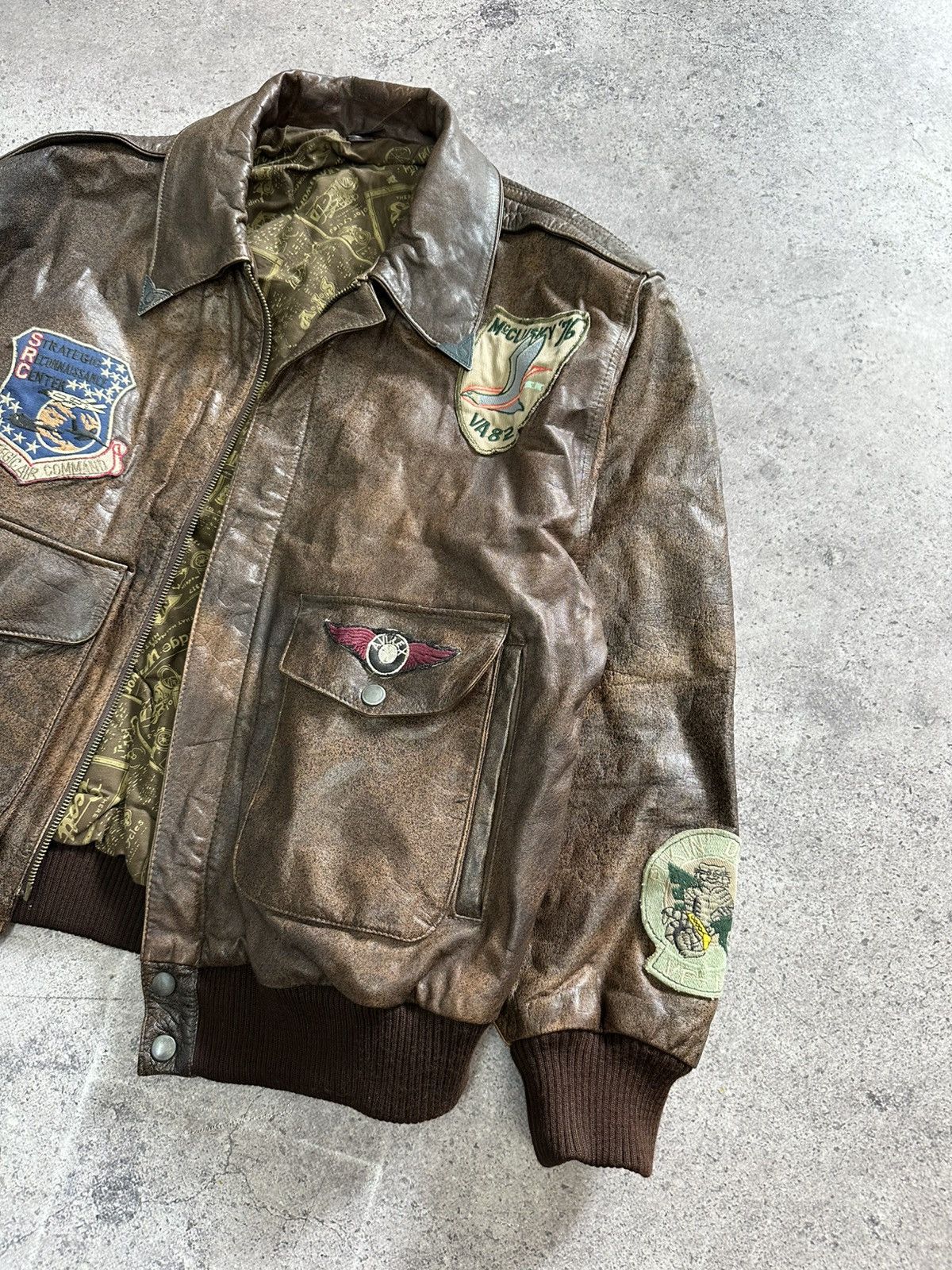 Avirex × Vintage Vintage Avirex Leather Bomber Jacket Motorcycle Biker Size US M / EU 48-50 / 2 - 2 Thumbnail