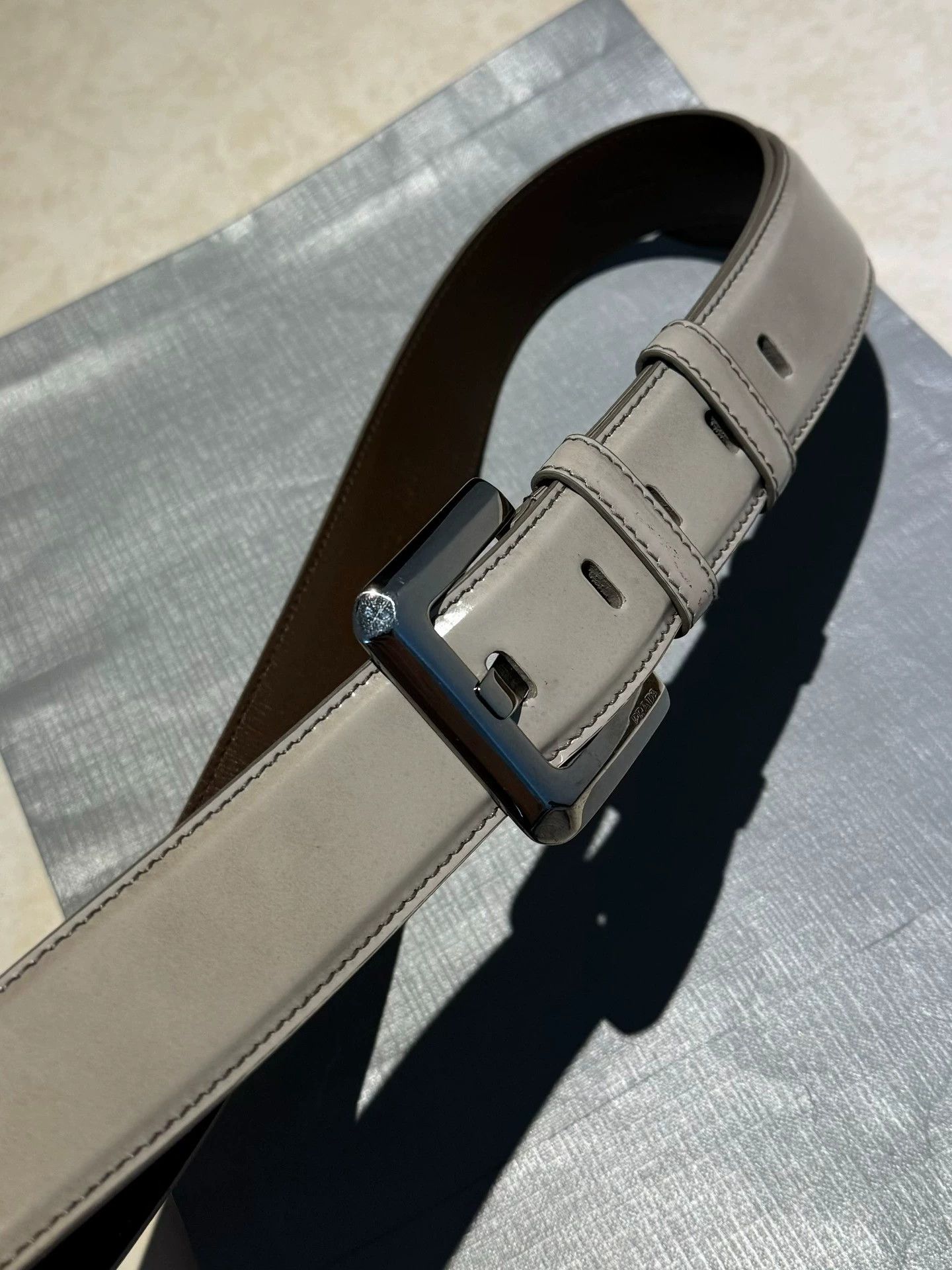 Prada Prada Patent Leather Belt Graffiti Gray Gradient Size ONE SIZE - 1 Thumbnail