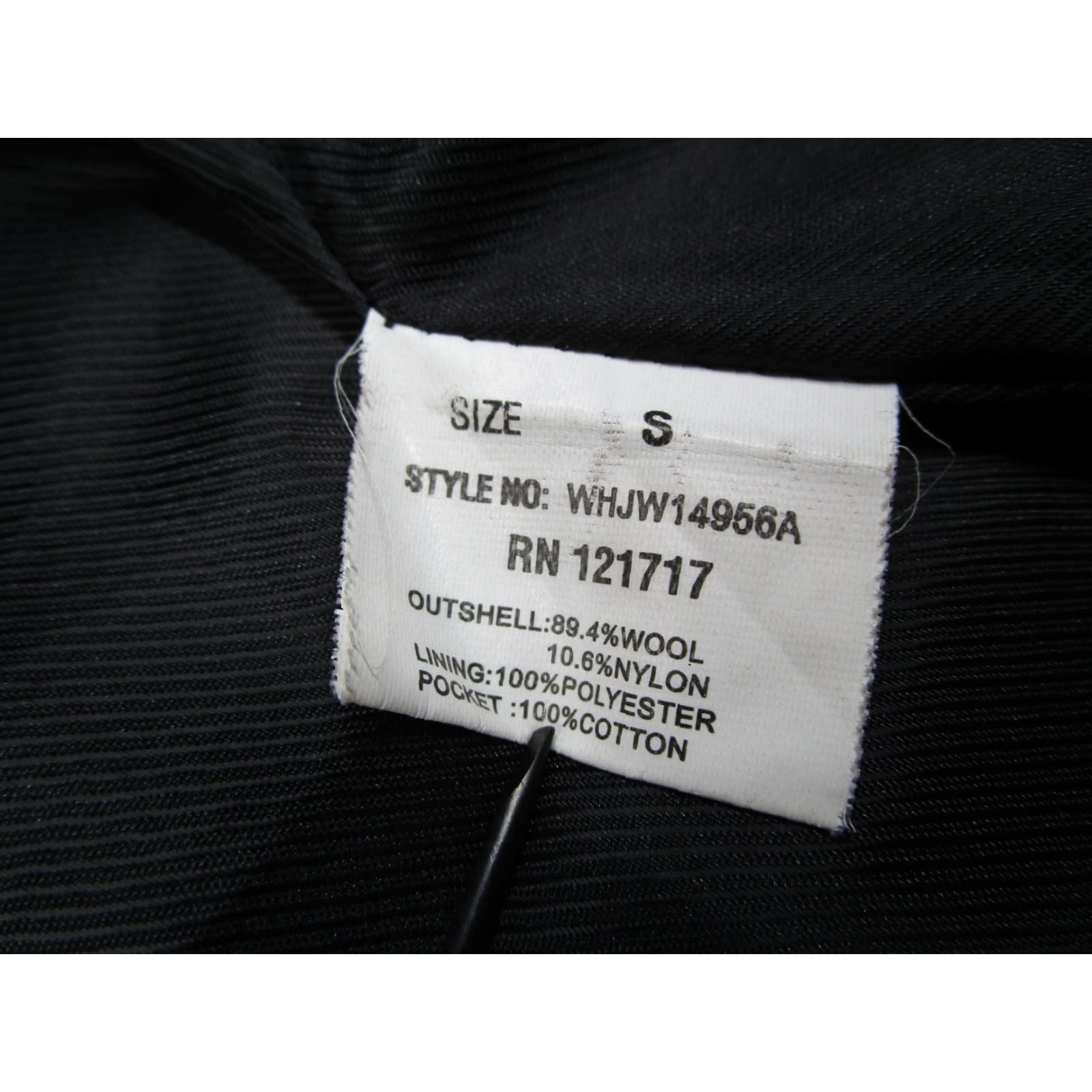 WHO.A.U California Dream Jacket Mens S Black Wool Blend Pea Coat Military Button Pockets Classic Short Coat