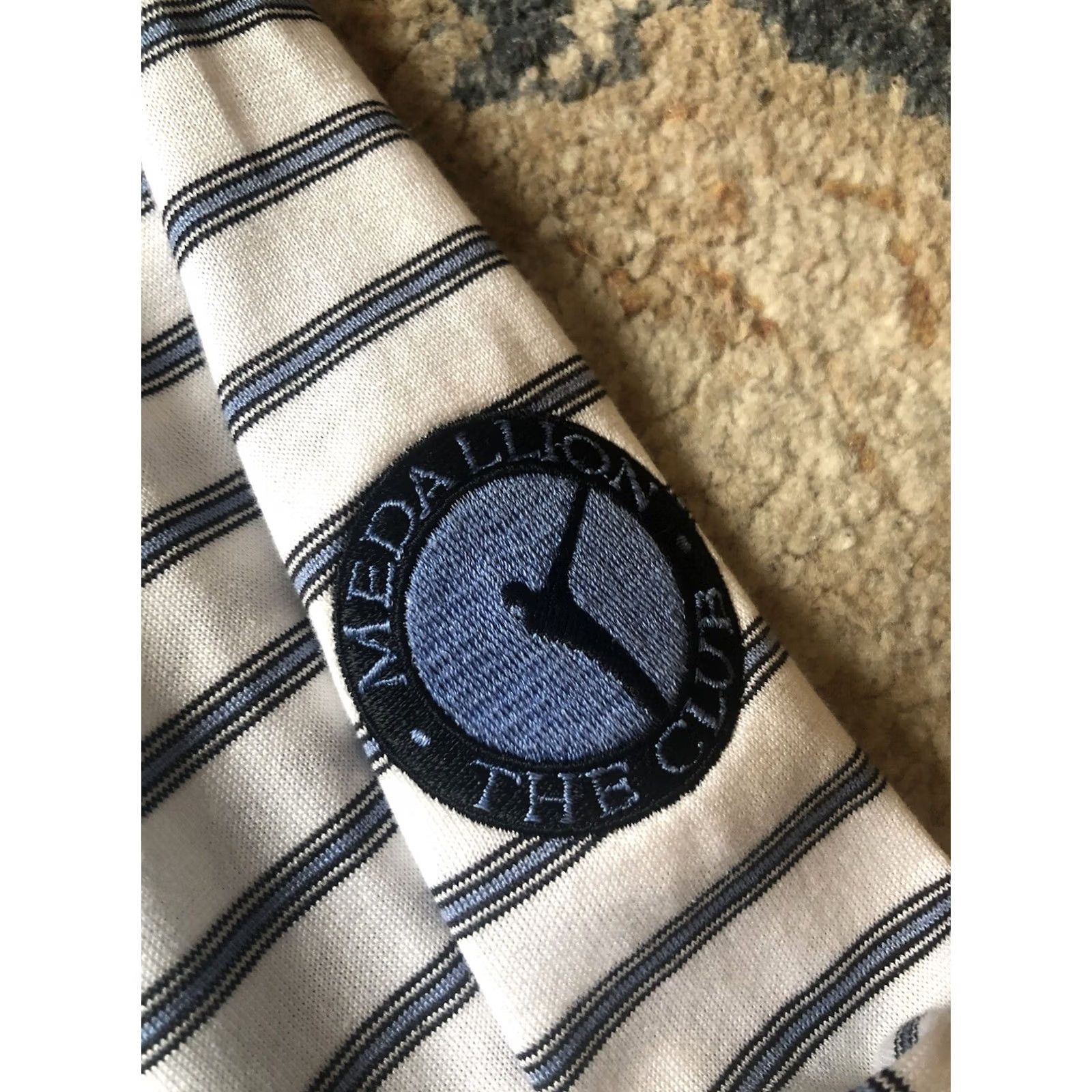 Vintage Fairway & Greene Polo Shirt Long Sleeve Striped White XL Mens Cotton Regular Size US XL / EU 56 / 4 - 6 Thumbnail