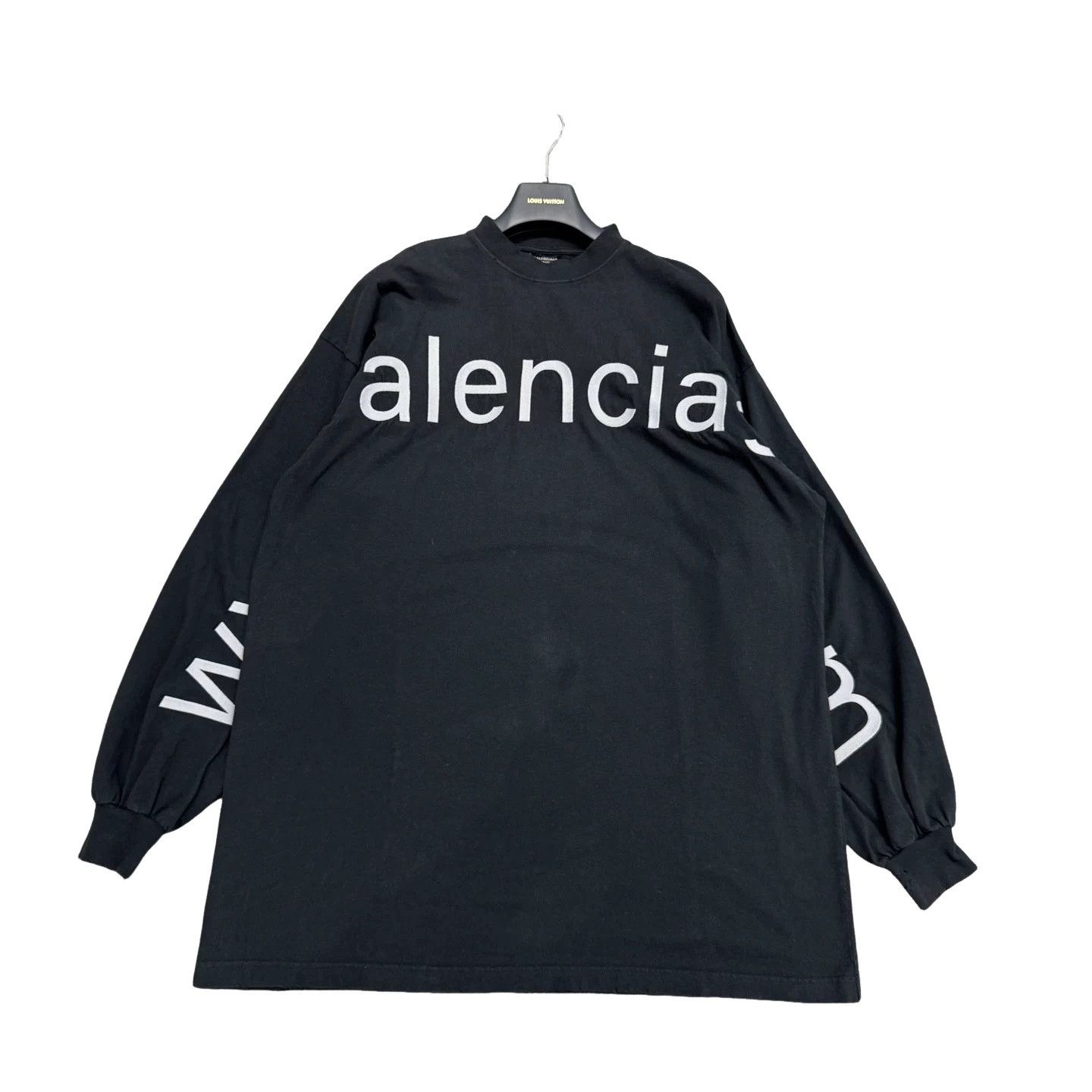Balenciaga Balenciaga Embroidered Logo Long Sleeve T-Shirt Size M Size US M / EU 48-50 / 2 - 1 Thumbnail