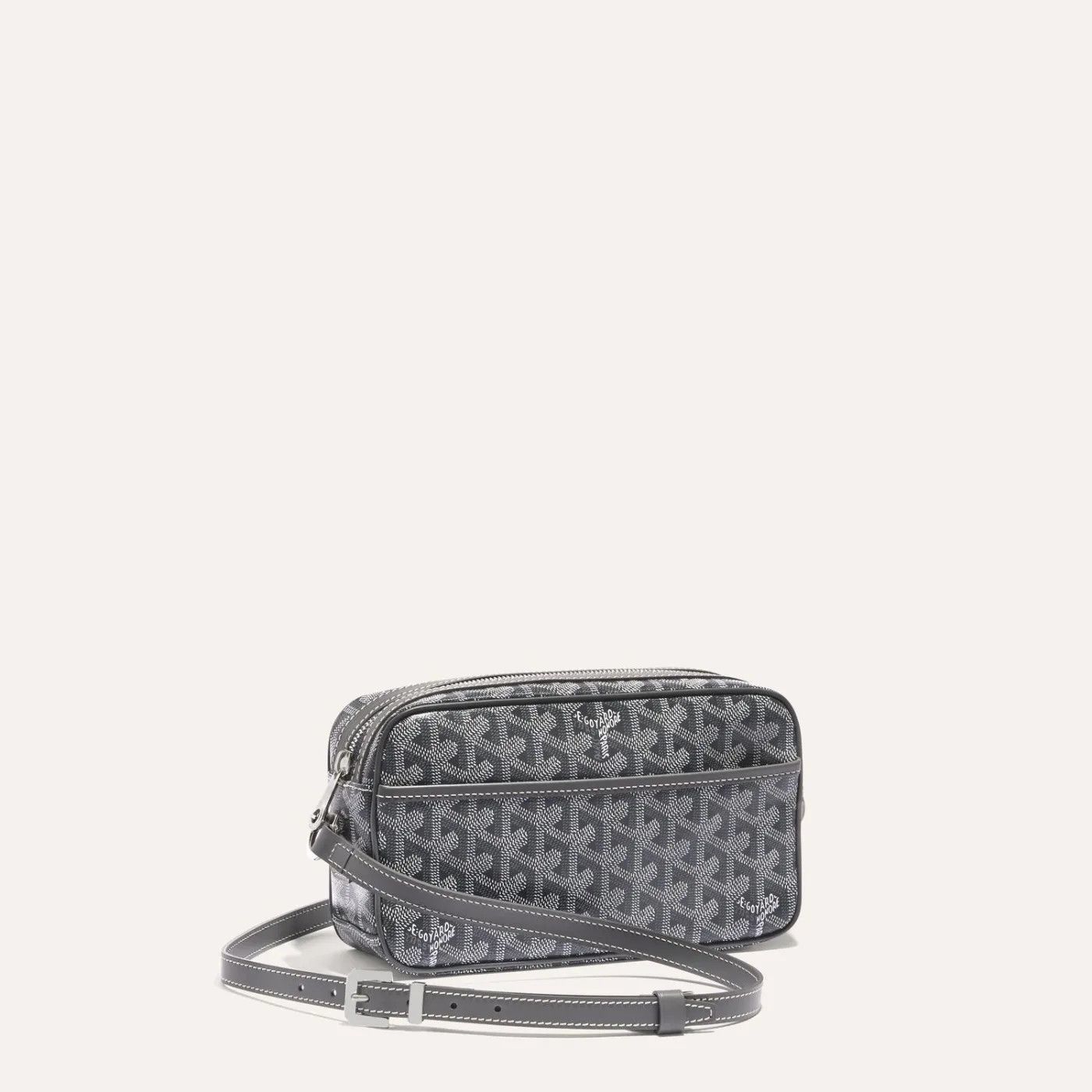 Goyard Bag Crossbody Monogram Leather Saint Logo Black in Grey, Women's