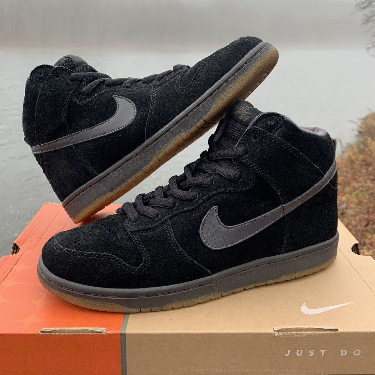 image of 2005 Nike Sb Dunk High 'midnight Fog' Shoes in Black, Men's (Size 10)